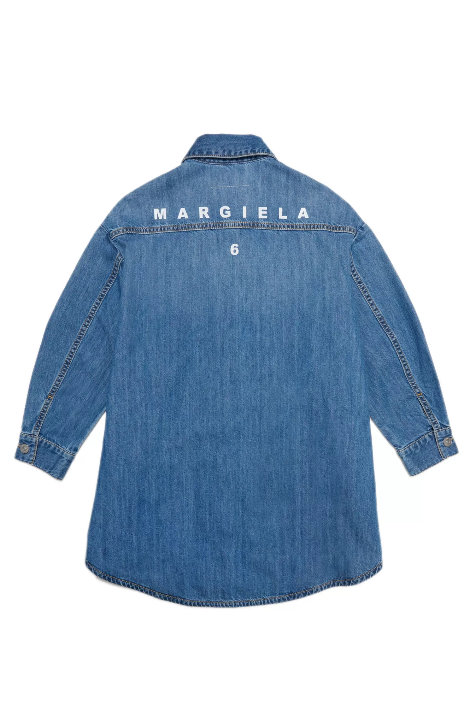 Vestiti<MM6 MAISON MARGIELA Abito Camicia In Denim Blu Leggero Blu Denim