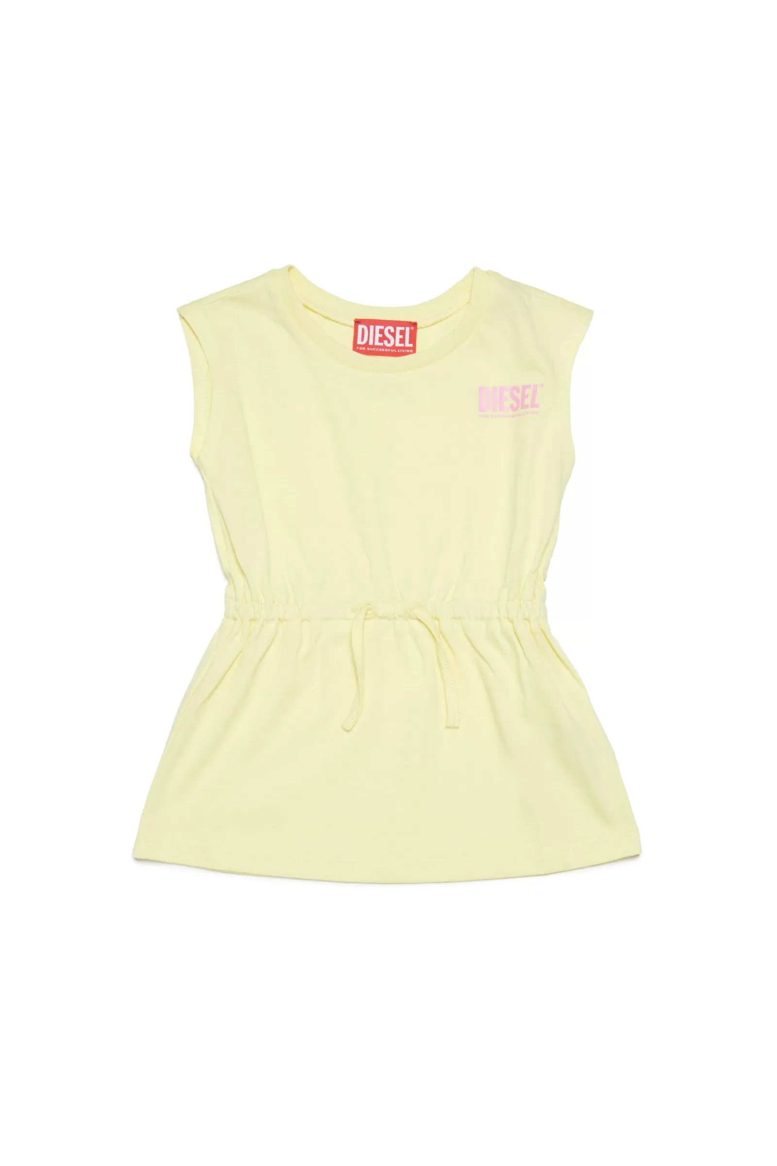 Costumi Da Bagno<DIESEL Abito Copricostume Smanicato Giallo In Jersey Con Logo Limonata