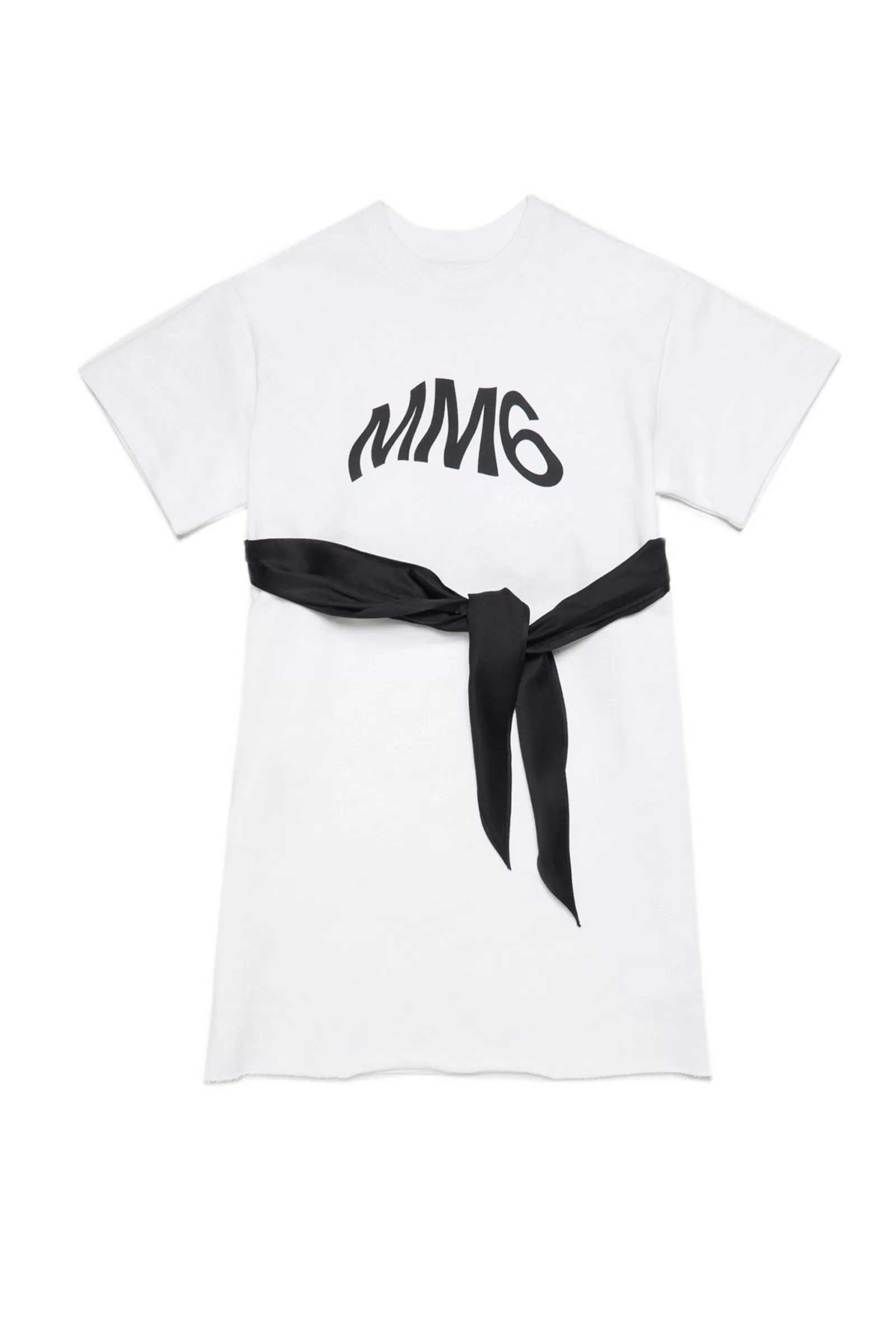 Vestiti<MM6 MAISON MARGIELA Abito E Nero In Cotone Con Logo Mm6 Bianco