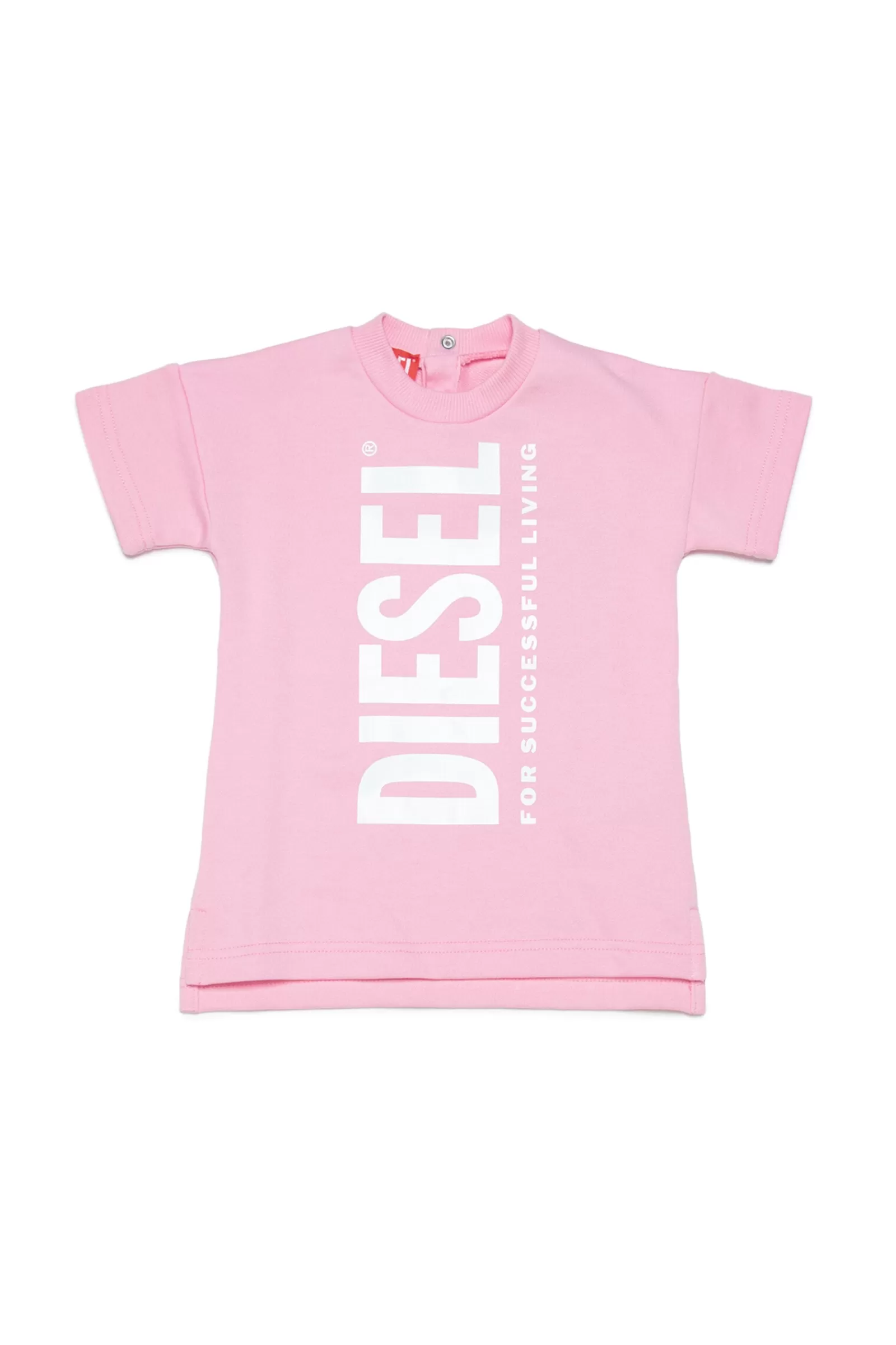 Vestiti<DIESEL Abito In Cotone Con Logo Extra-Large Rosa Pastello