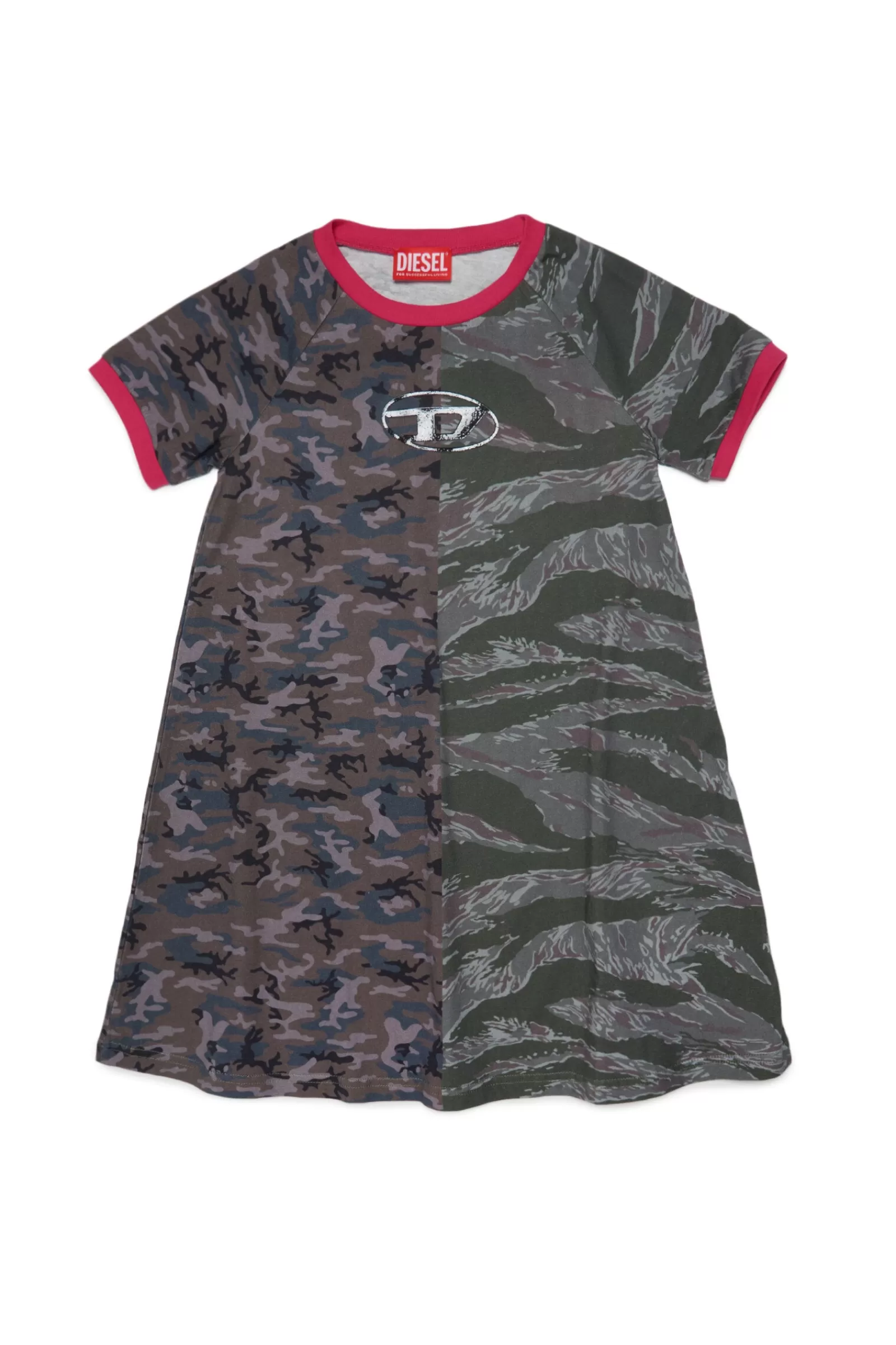 Vestiti<DIESEL Abito In Jersey Camouflage Mix Verde Militare Oliva Polvere