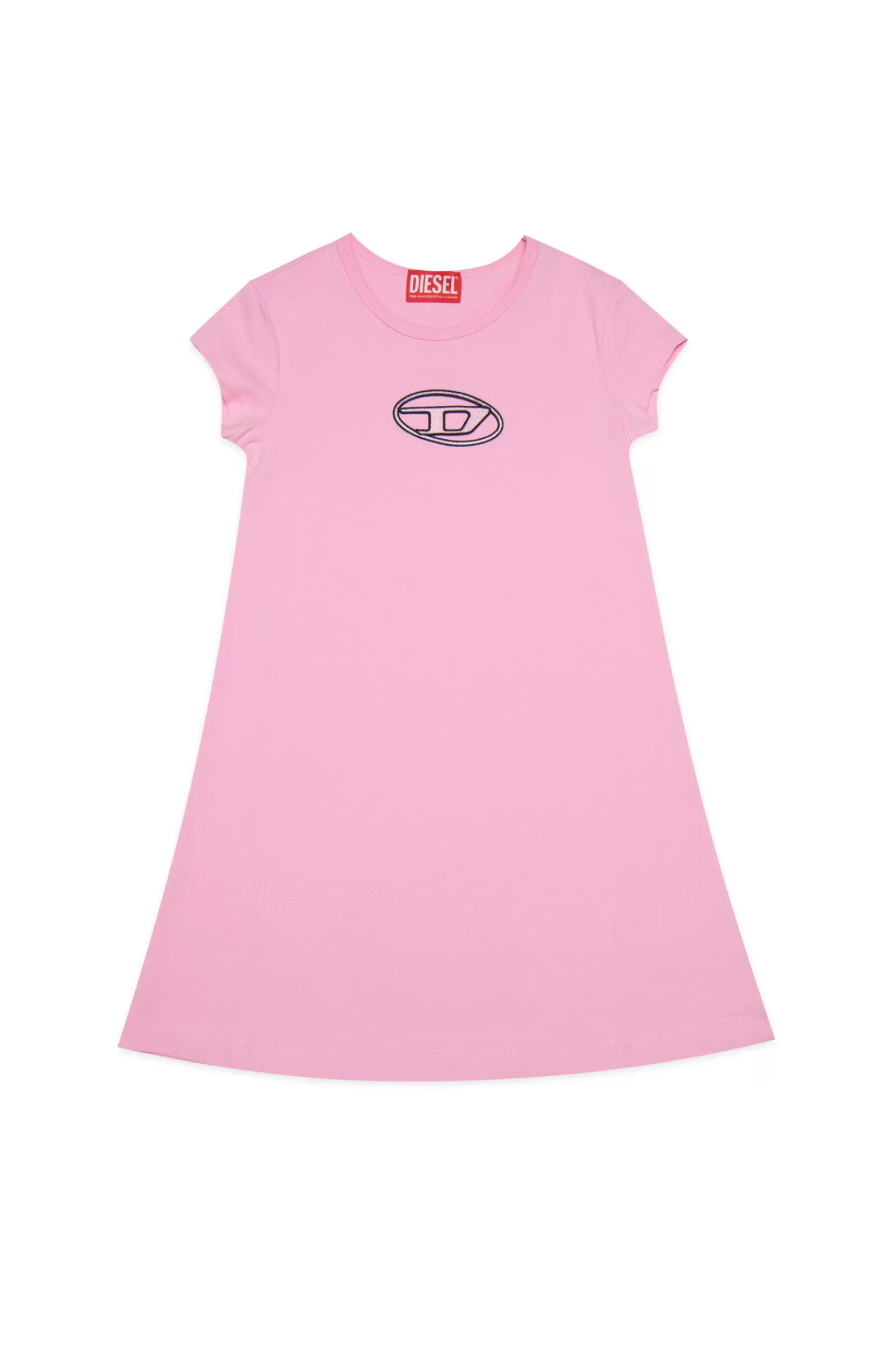 Vestiti<DIESEL Abito In Jersey Con Logo Rosa Pastello