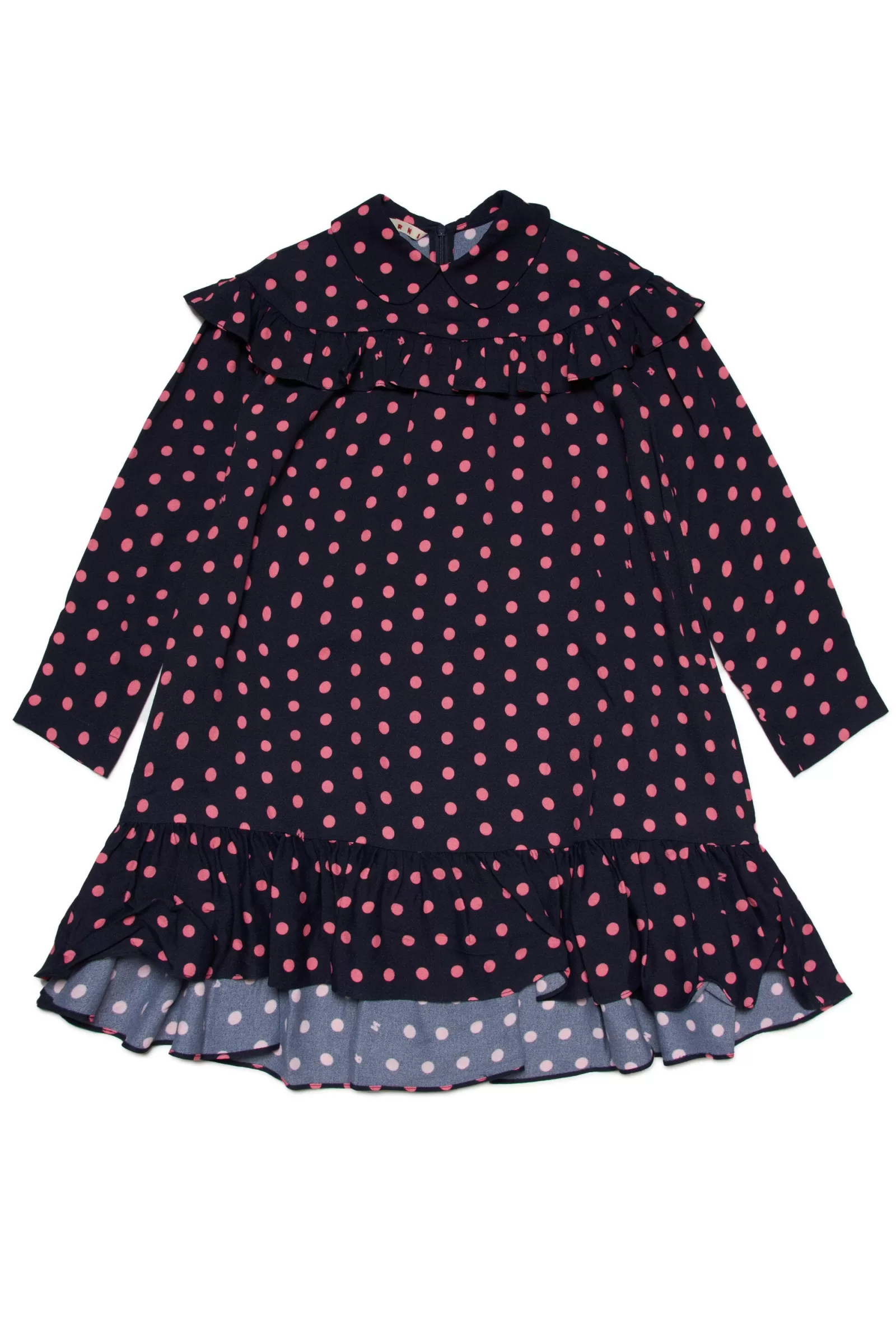 Vestiti<MARNI Abito In Viscosa A Motivo Allover Dots Blu Navy