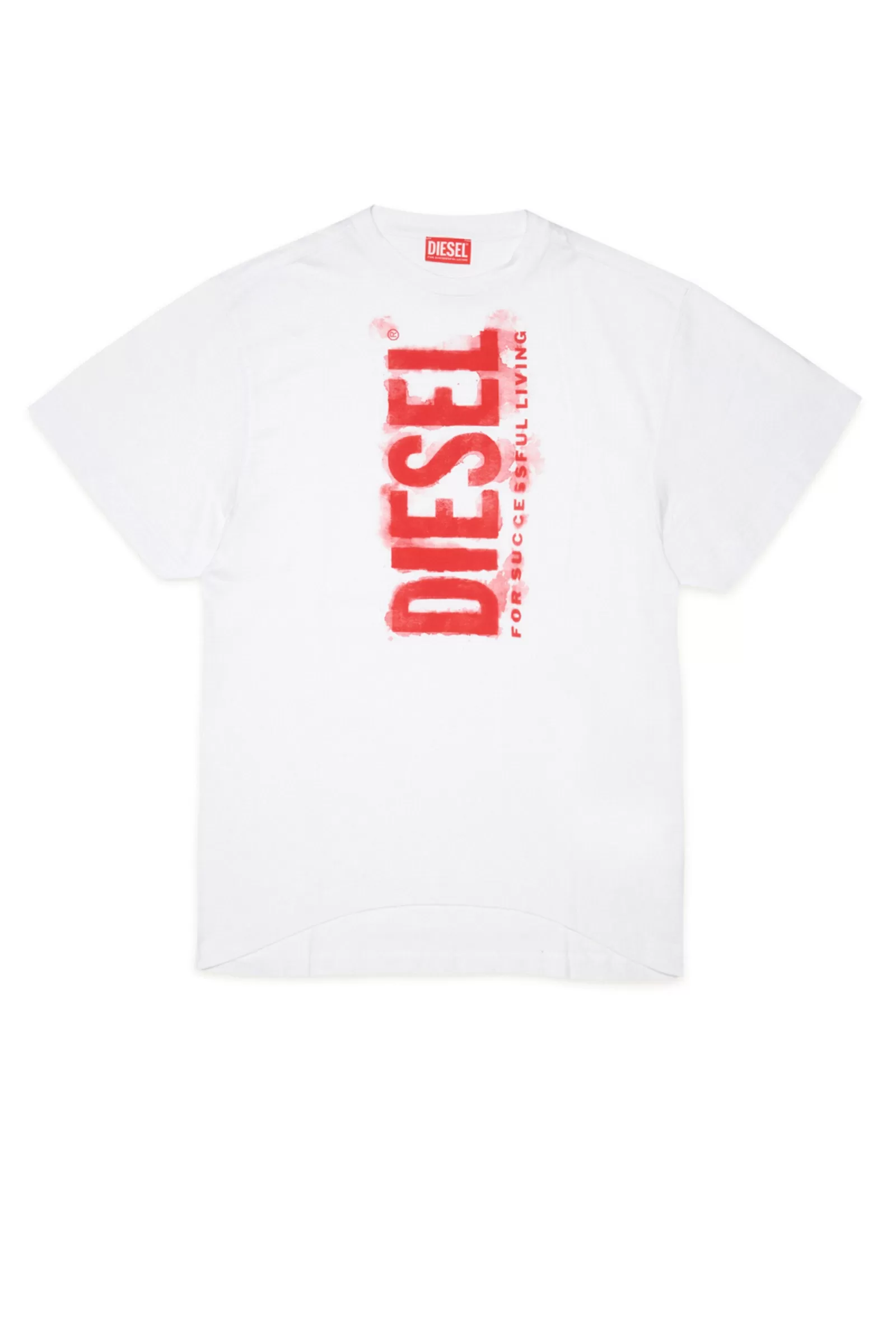 Vestiti<DIESEL Abito Maxi T-Shirt Con Logo Effetto Acquerello Bianco