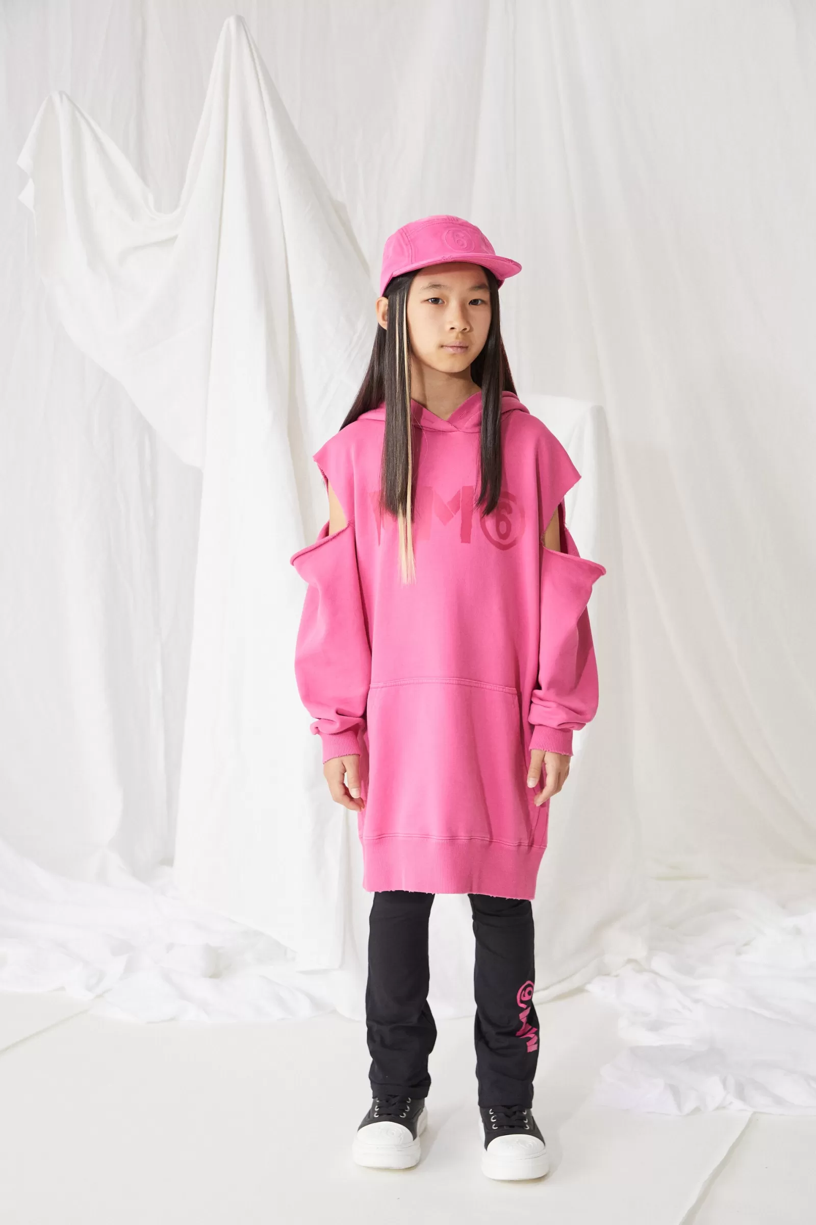 Vestiti<MM6 MAISON MARGIELA Abito Maxi-Felpa Con Cappuccio E Con Cut-Out Sulle Spalle Rosa Extra