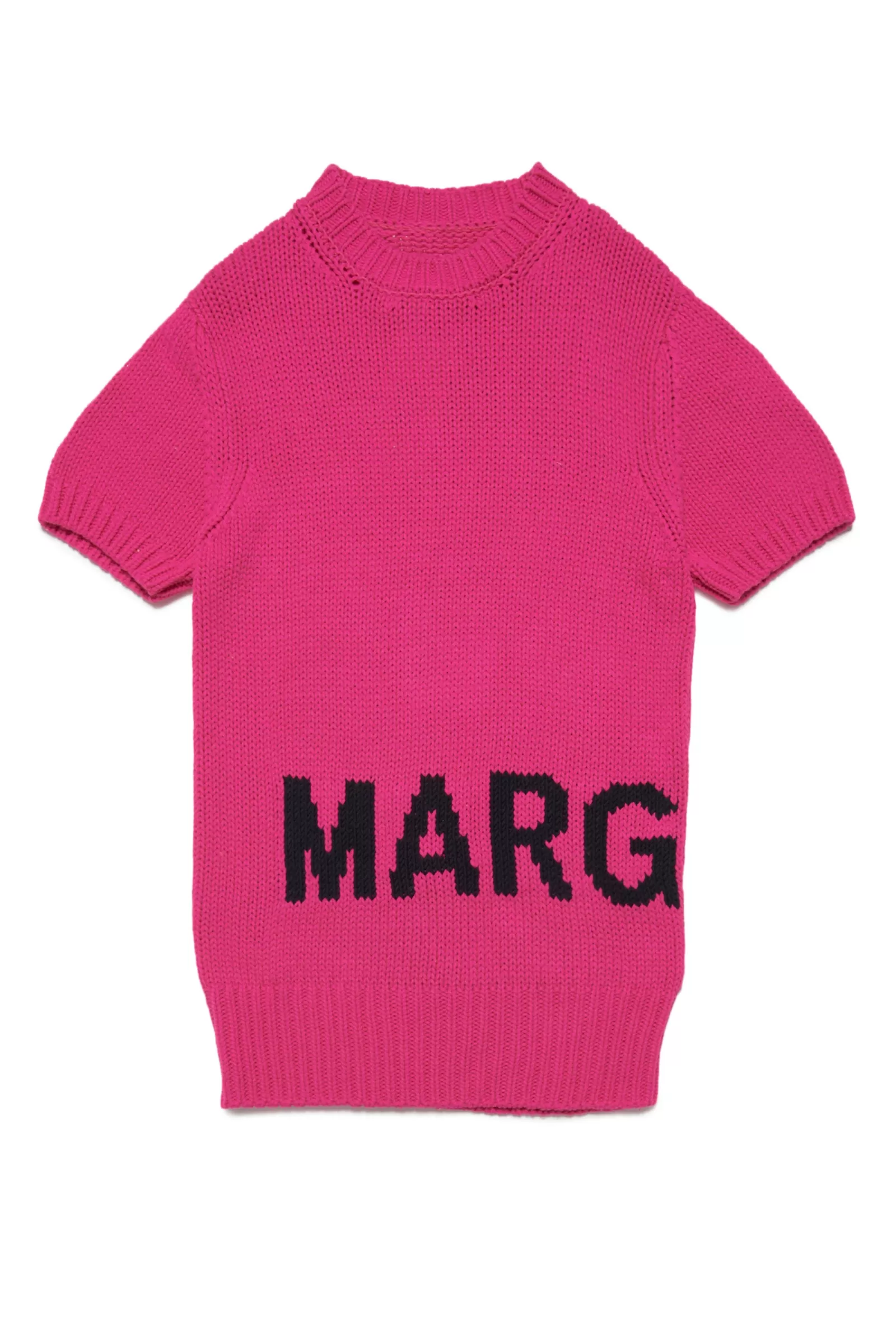 Vestiti<MM6 MAISON MARGIELA Abito Rosa In Misto Cotone Con Maxi-Logo Rosa Acceso