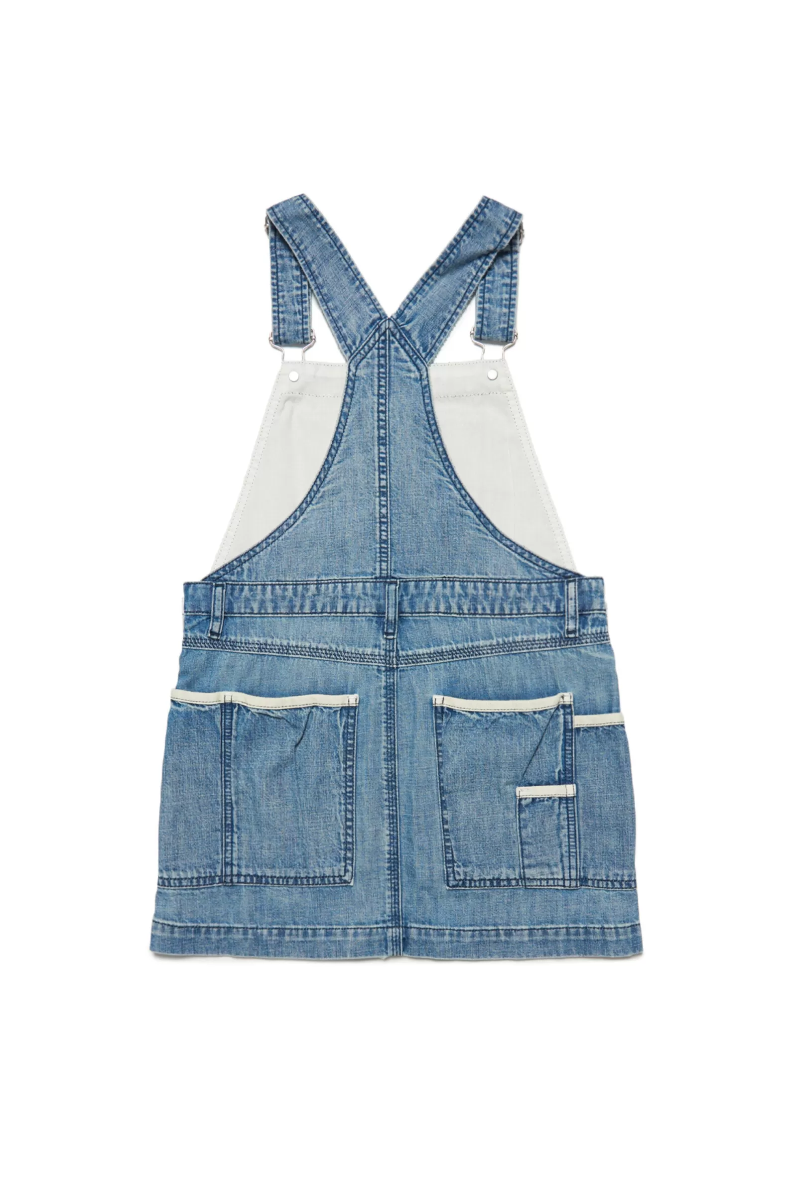 Vestiti<DIESEL Abito Salopette In Denim Multitasche Blu Denim