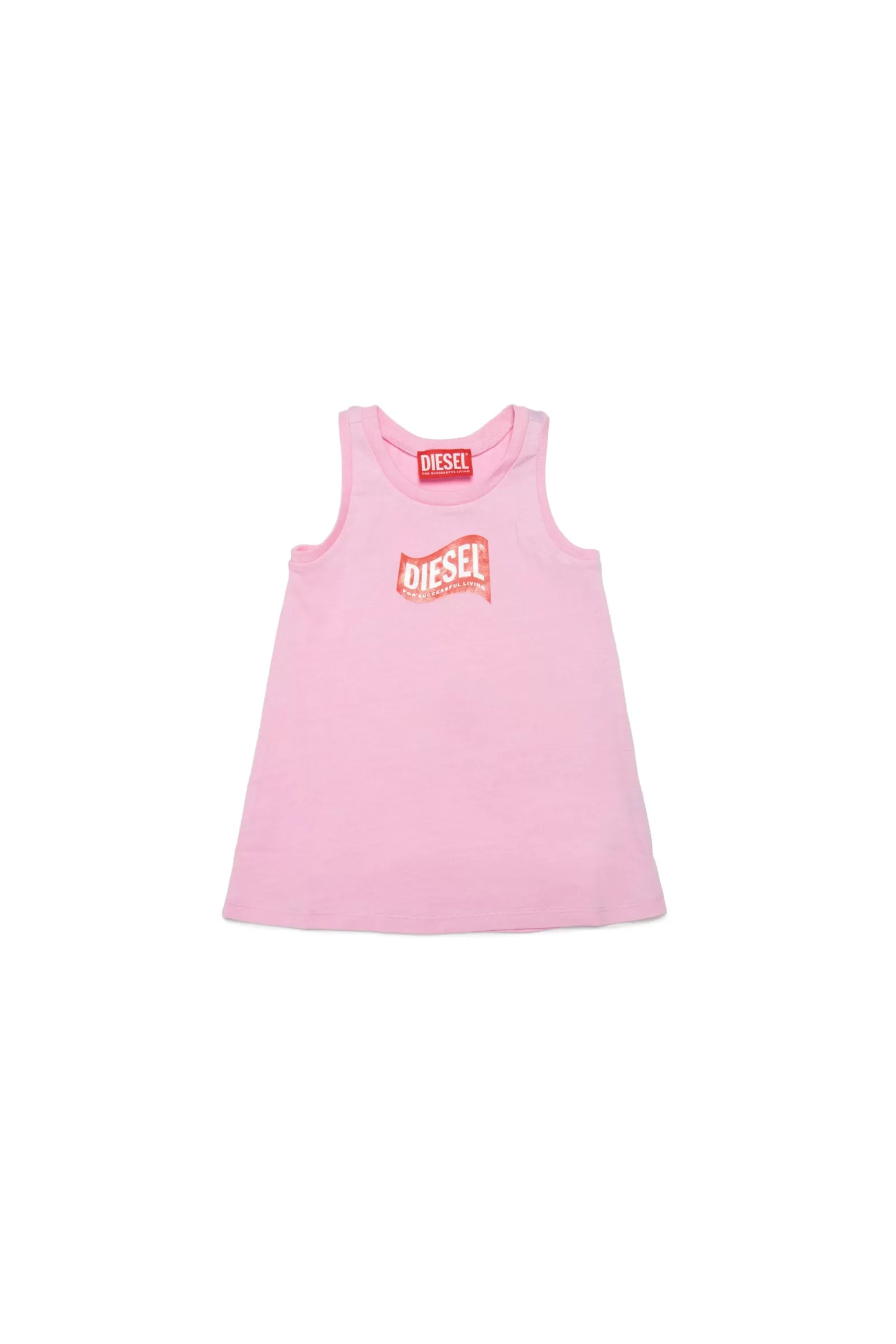 Vestiti<DIESEL Abito Smanicato Con Logo In Versione  Rosa Pastello