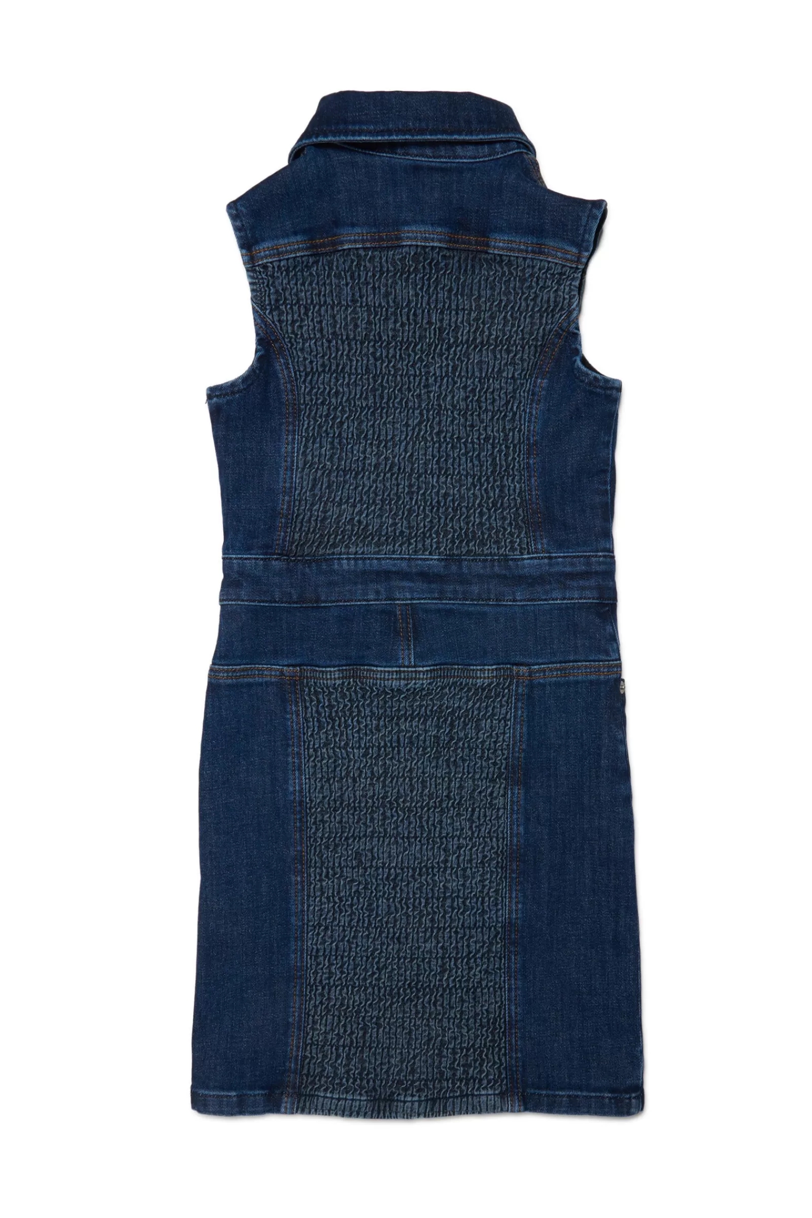 Vestiti<DIESEL Abito Tubino In Denim Smock Stitch Blu Denim