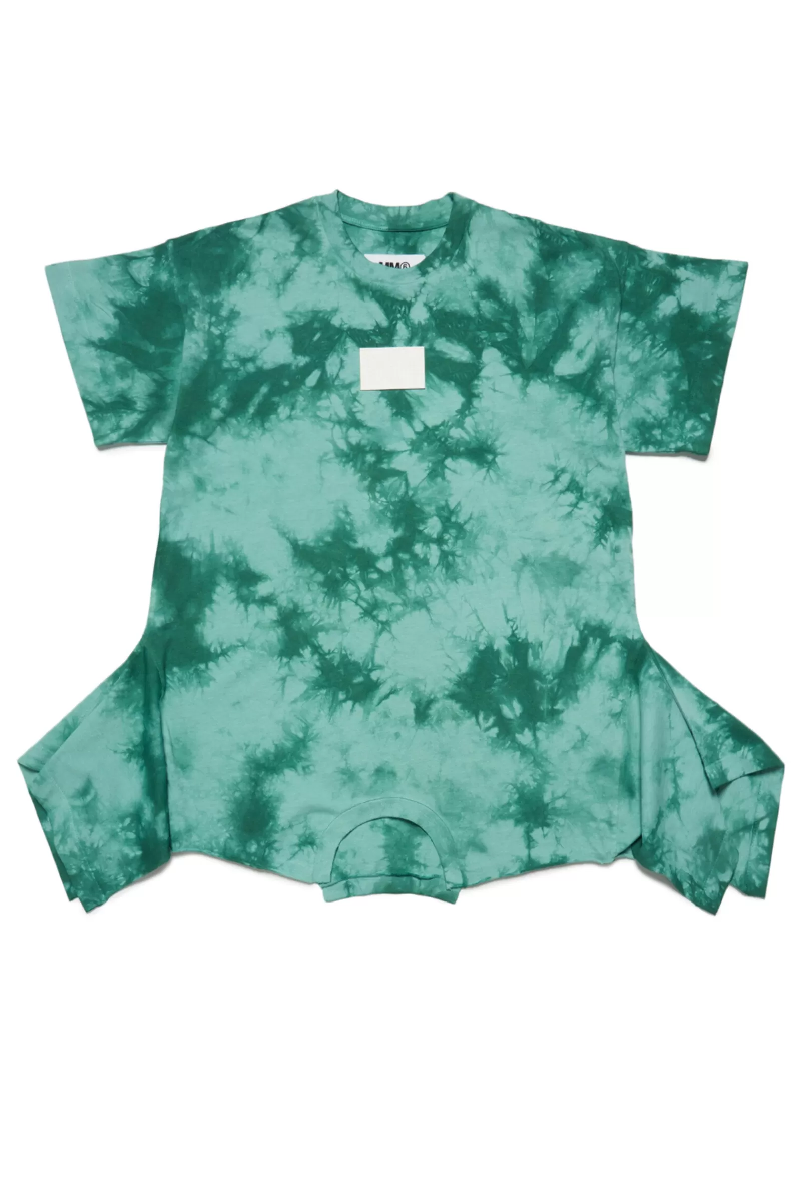 Vestiti<MM6 MAISON MARGIELA Abito Upside-Down Verde Effetto Tie-Dye In Jersey Verde Foresta