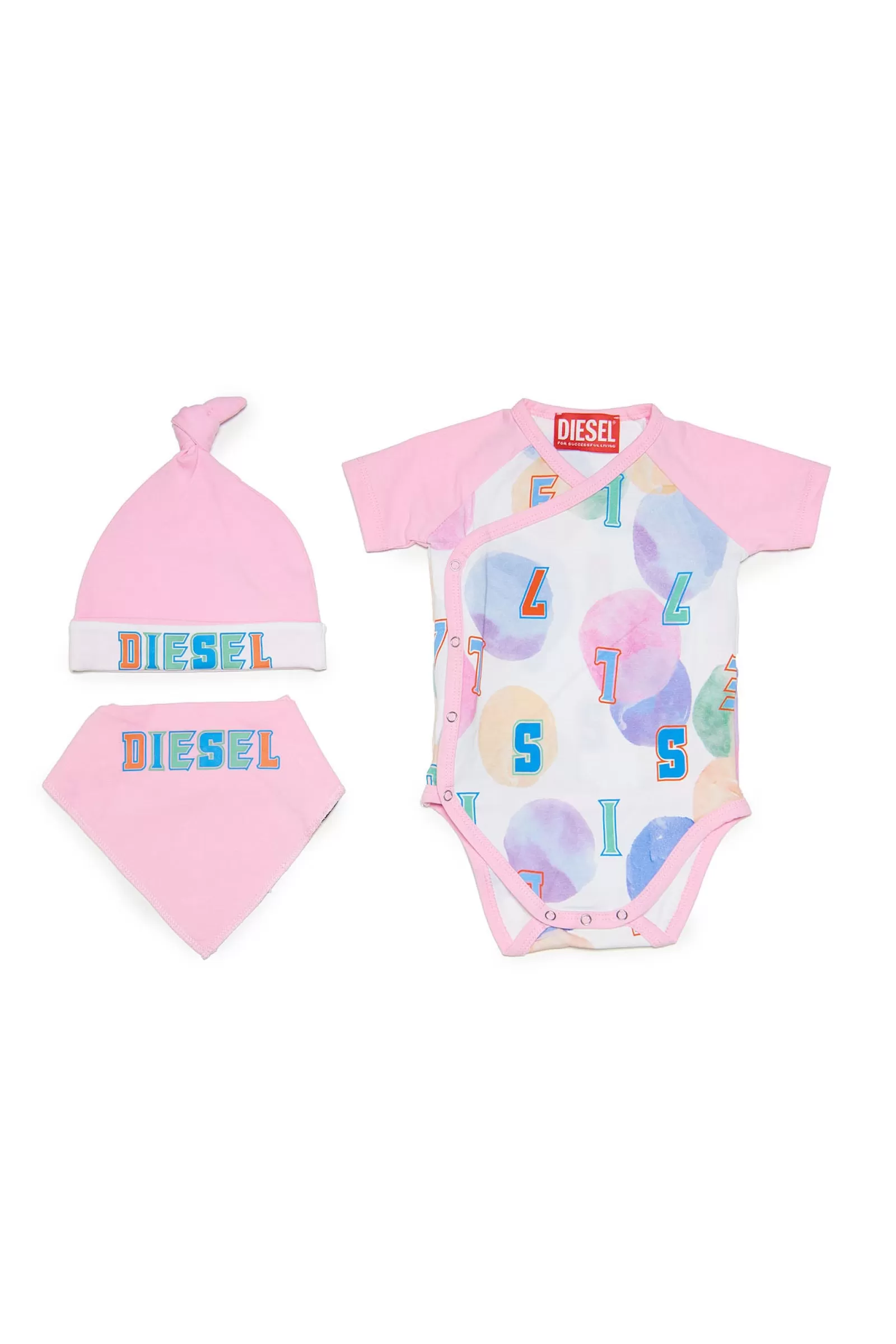 Tute E Baby Set<DIESEL Baby Set Neonato In Jersey Rosa Pastello