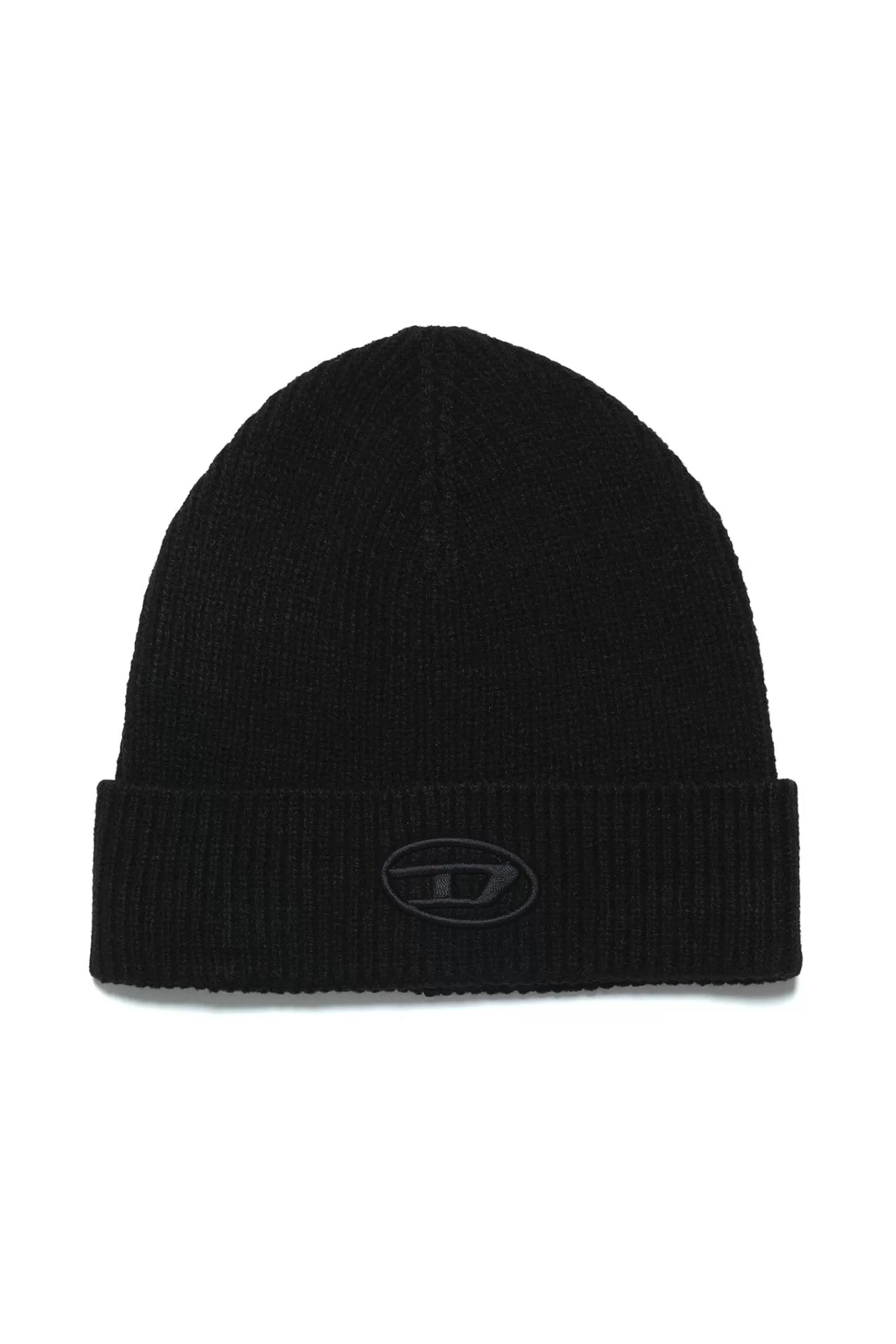 Berretti E Cappelli<DIESEL Berretto Beanie Con Logo Ricamato Nero