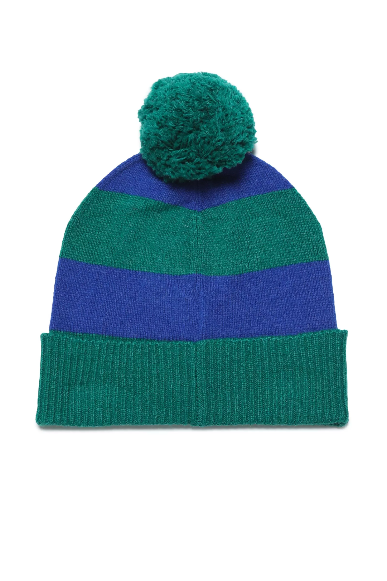 Berretti E Cappelli<DIESEL Berretto Beanie In Misto Lana A Righe Con Pompon Verde Bottiglia