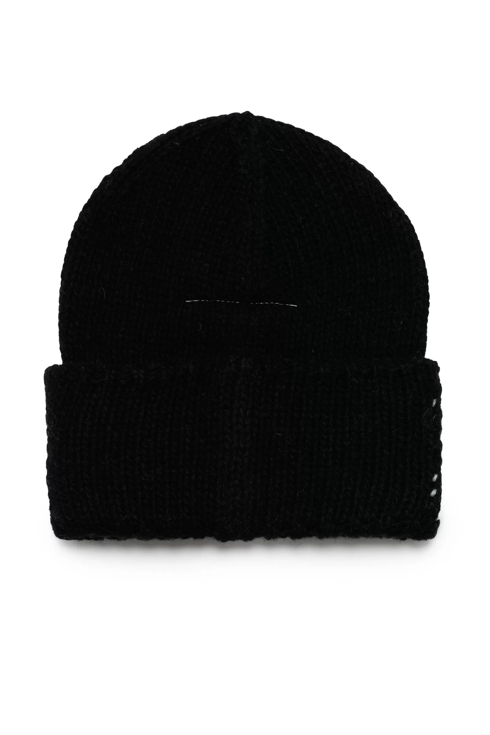 Berretti E Cappelli<MM6 MAISON MARGIELA Berretto Beanie In Misto Lana Con Risvolto E Logo Nero Denim