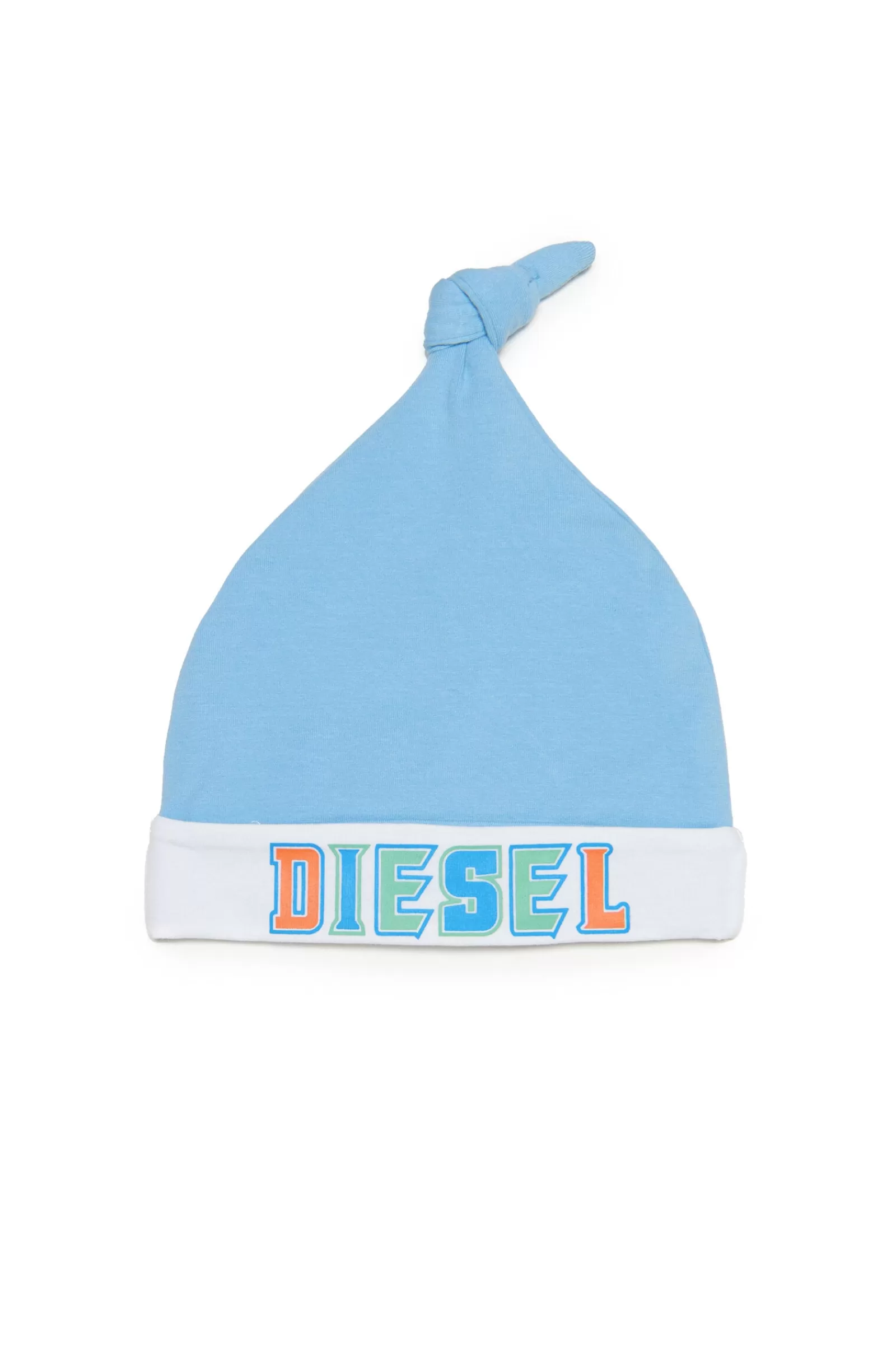 Accessori<DIESEL Berretto Blu In Jersey Con Logo Blu Crespo