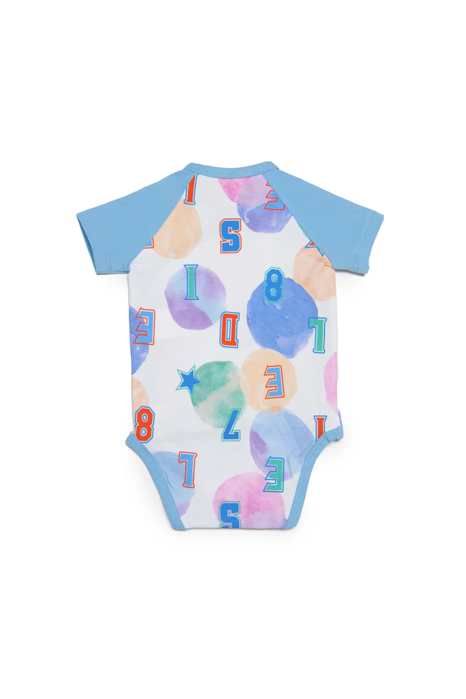 Tute E Baby Set<DIESEL Body Neonato Blu In Jersey Con Fantasia Allover Bubble Blu Crespo