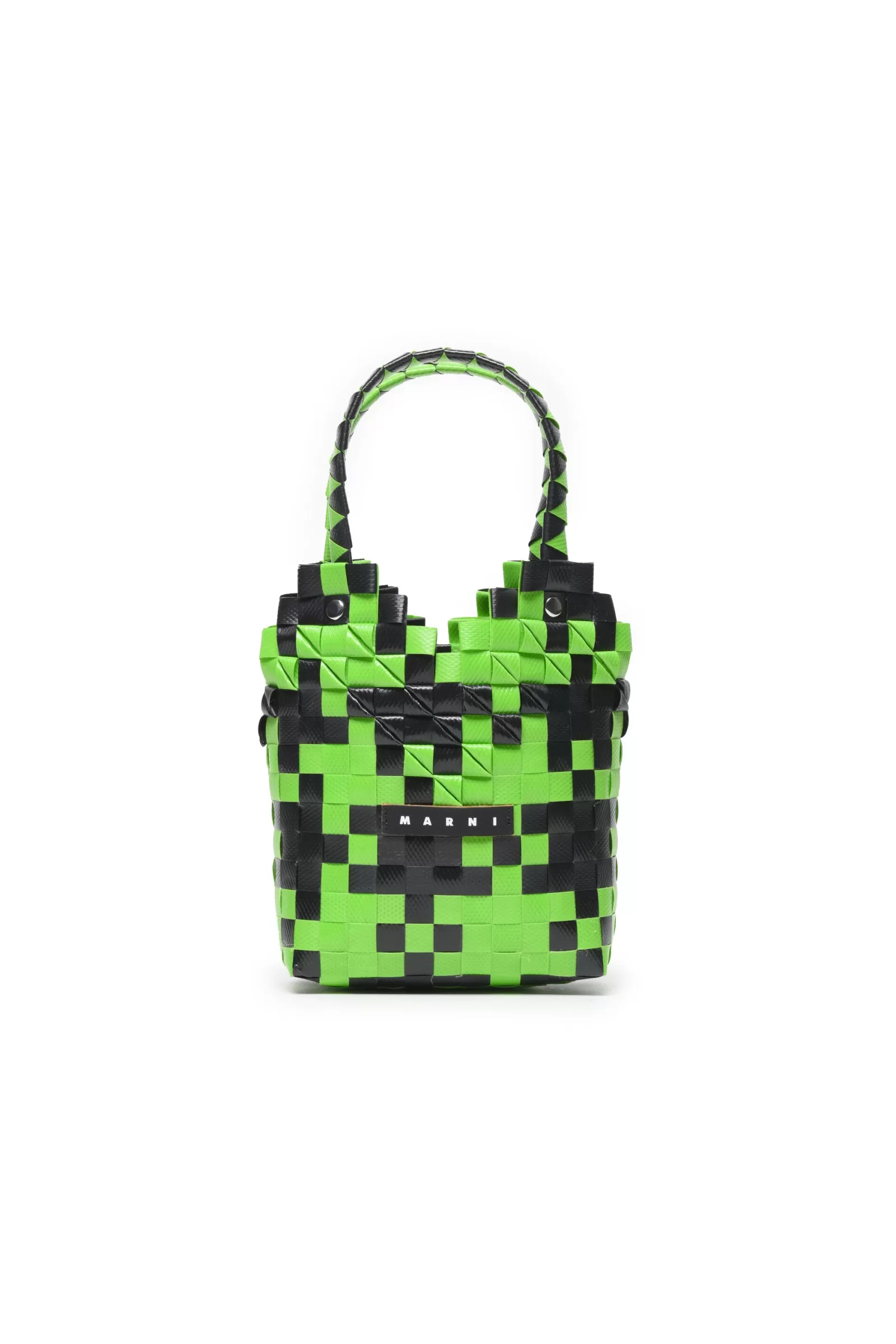 Borse E Zaini<MARNI Borsa Ad Intreccio Diamond Basket Verde Mela