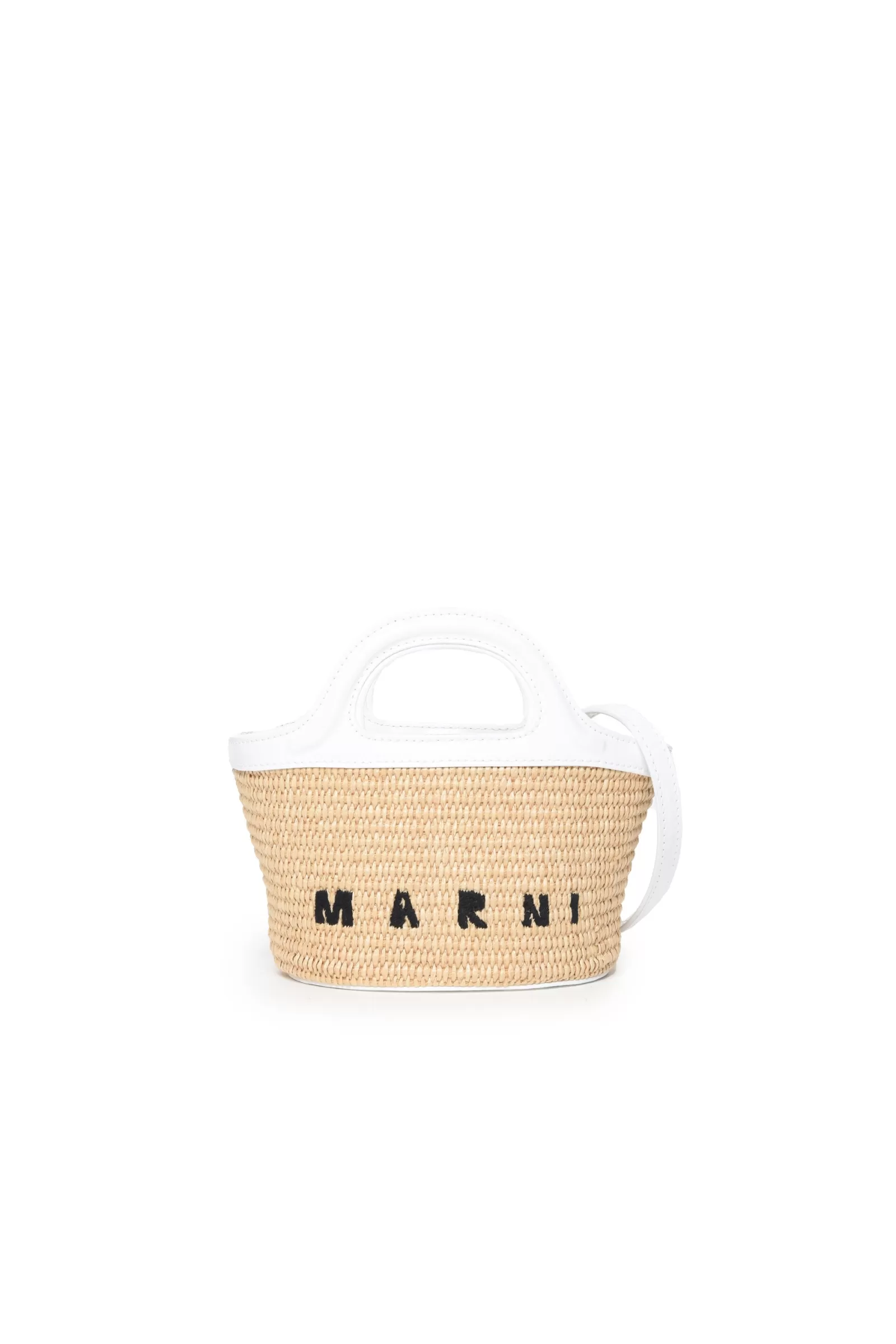 Borse E Zaini<MARNI Borsa Tropicalia In Pelle Bianca E Rafia Bianco