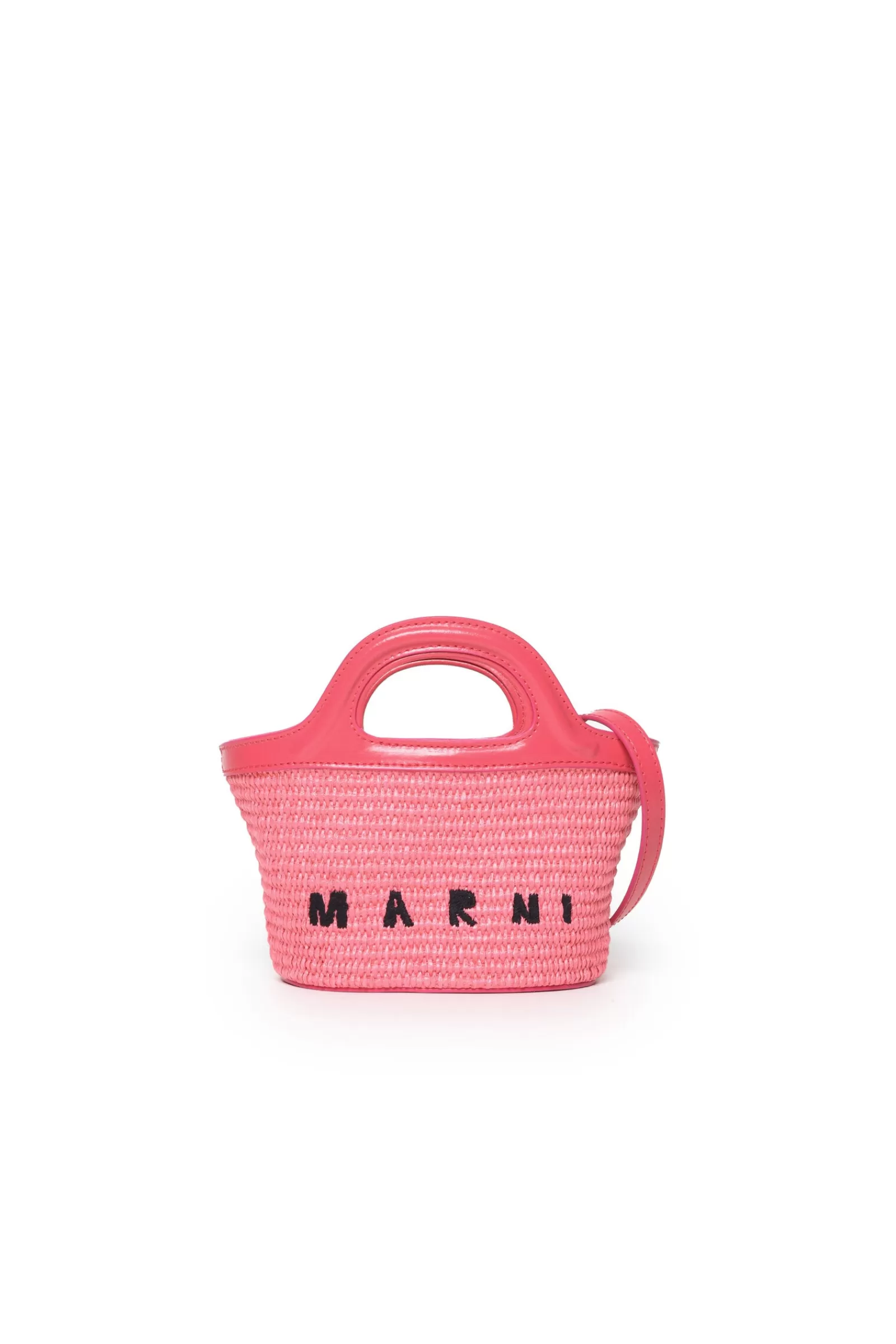 Borse E Zaini<MARNI Borsa Tropicalia In Pelle Fucsia E Rafia Fucsia Fluo