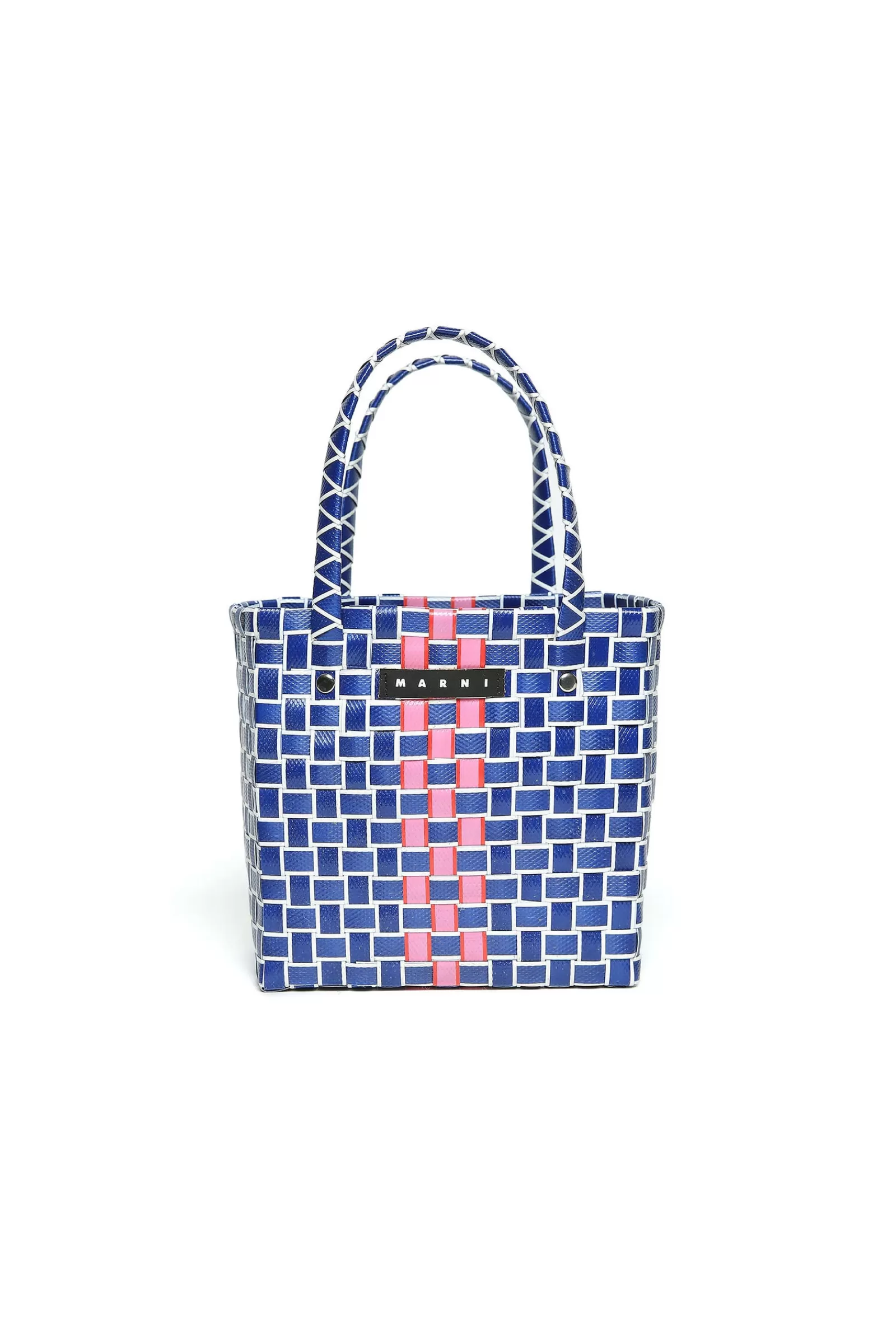 Borse E Zaini<MARNI Box Basket Bag Blu Con Logo Azzurro Crepuscolo