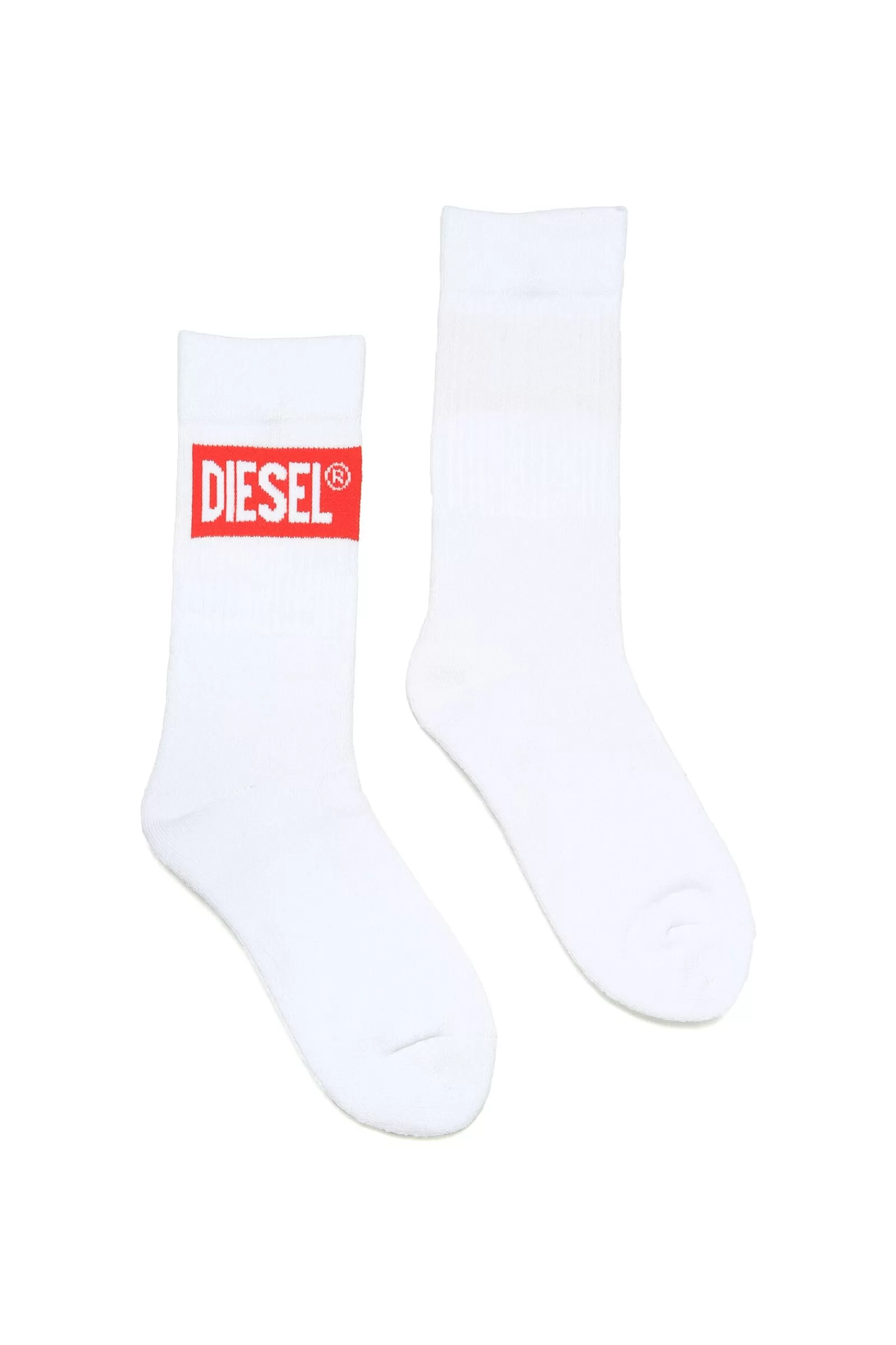 Accessori<DIESEL Calzini Bianchi Con Logo Bianco