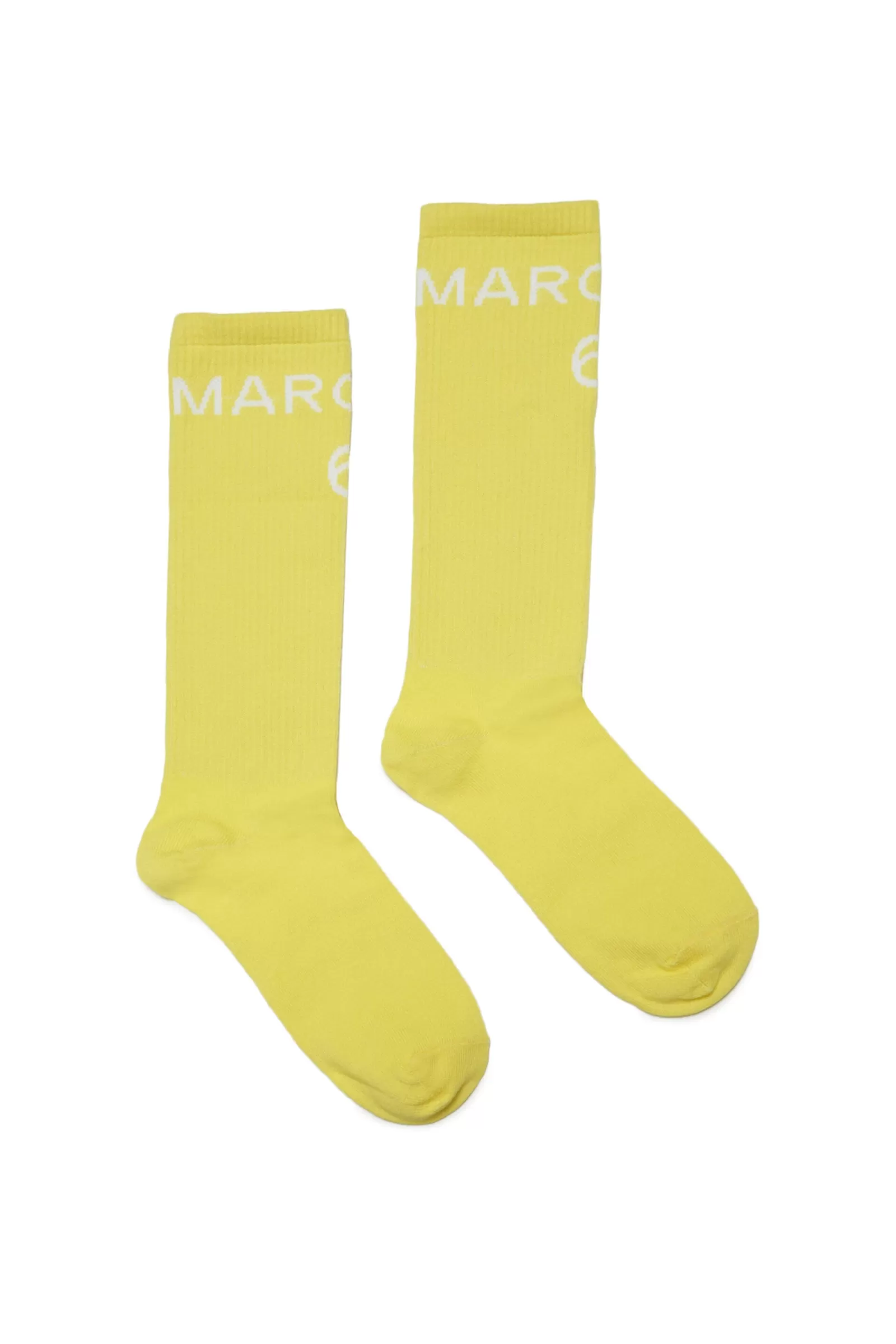 Calzini<MM6 MAISON MARGIELA Calzini Gialli In Cotone Con Logo Giallo Luminoso