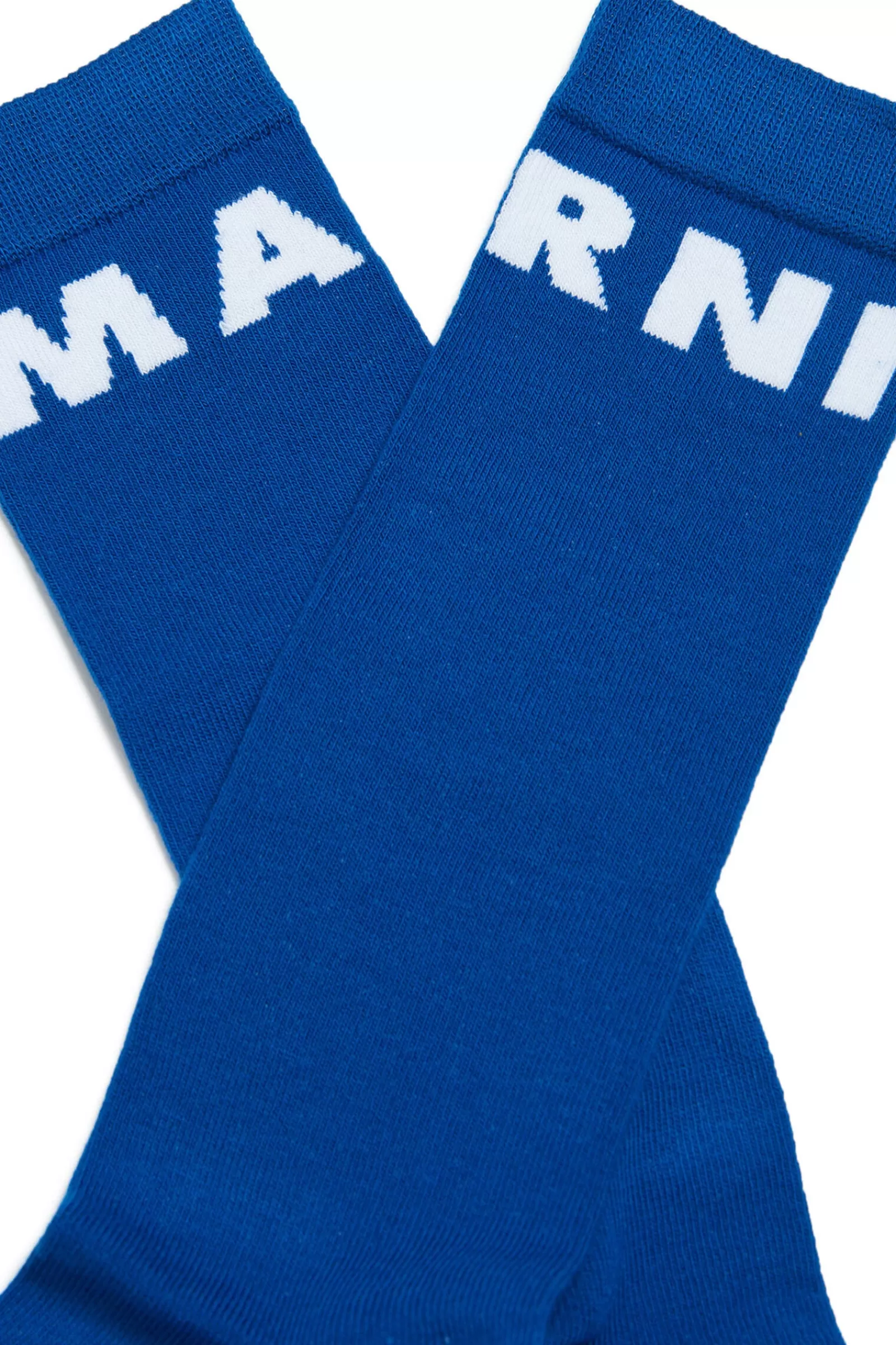 Calzini<MARNI Calzini Lunghi Blu In Cotone Con Logo Blu Surf The Web