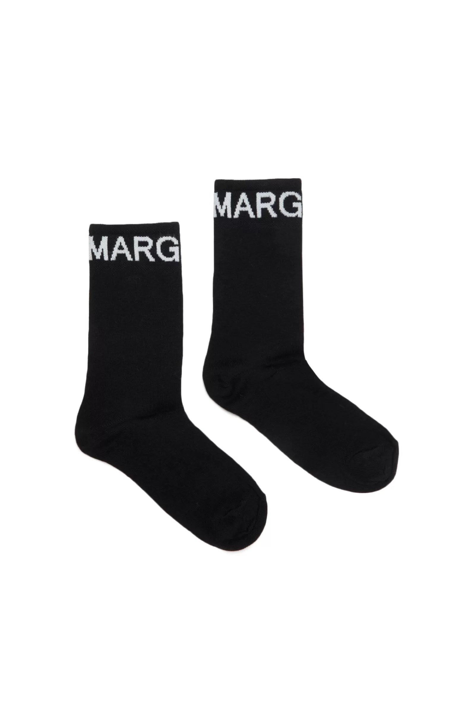 Calzini<MM6 MAISON MARGIELA Calzini Neri In Cotone Con Logo Nero