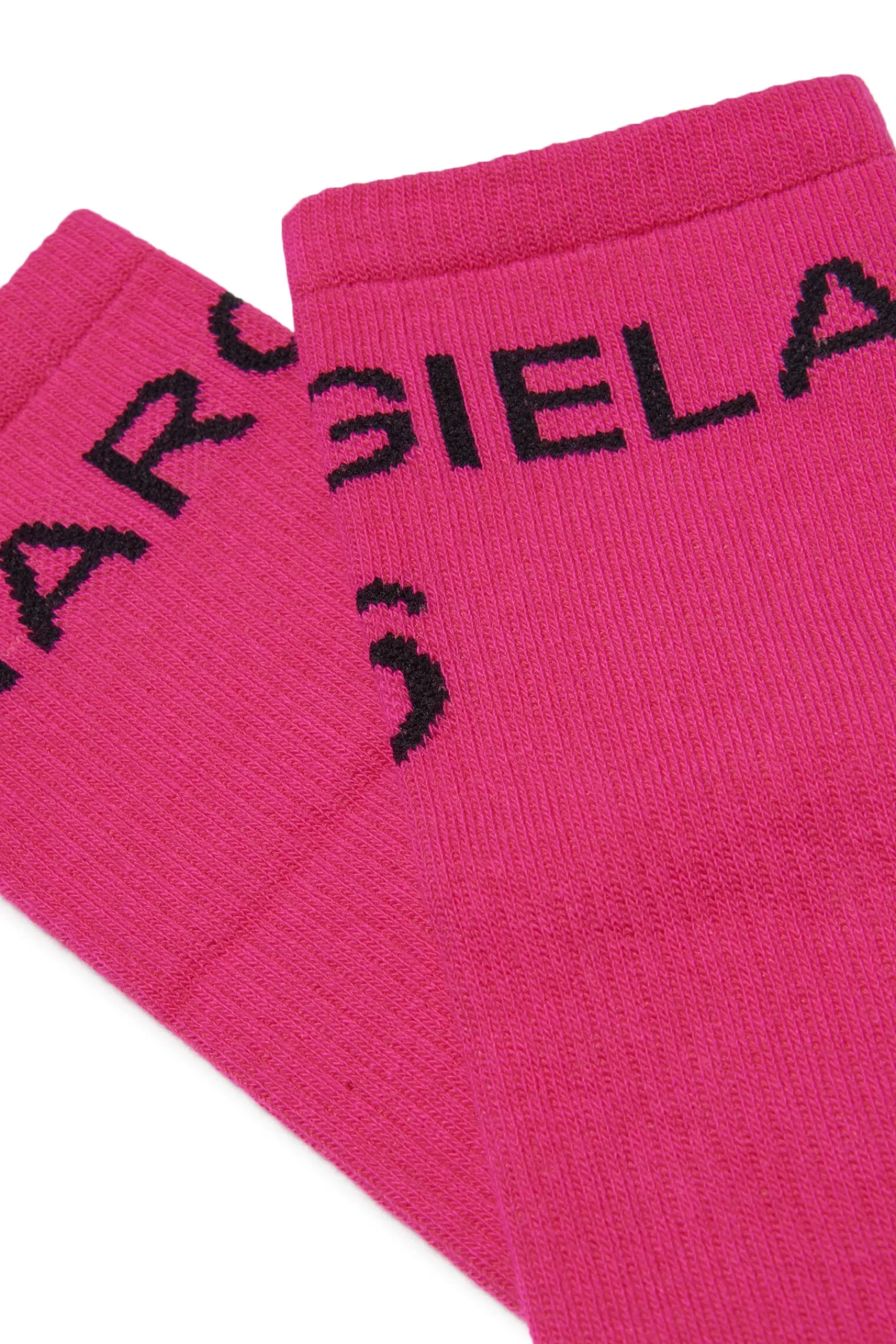 Calzini<MM6 MAISON MARGIELA Calzini Rosa In Cotone Con Logo Rosa Acceso