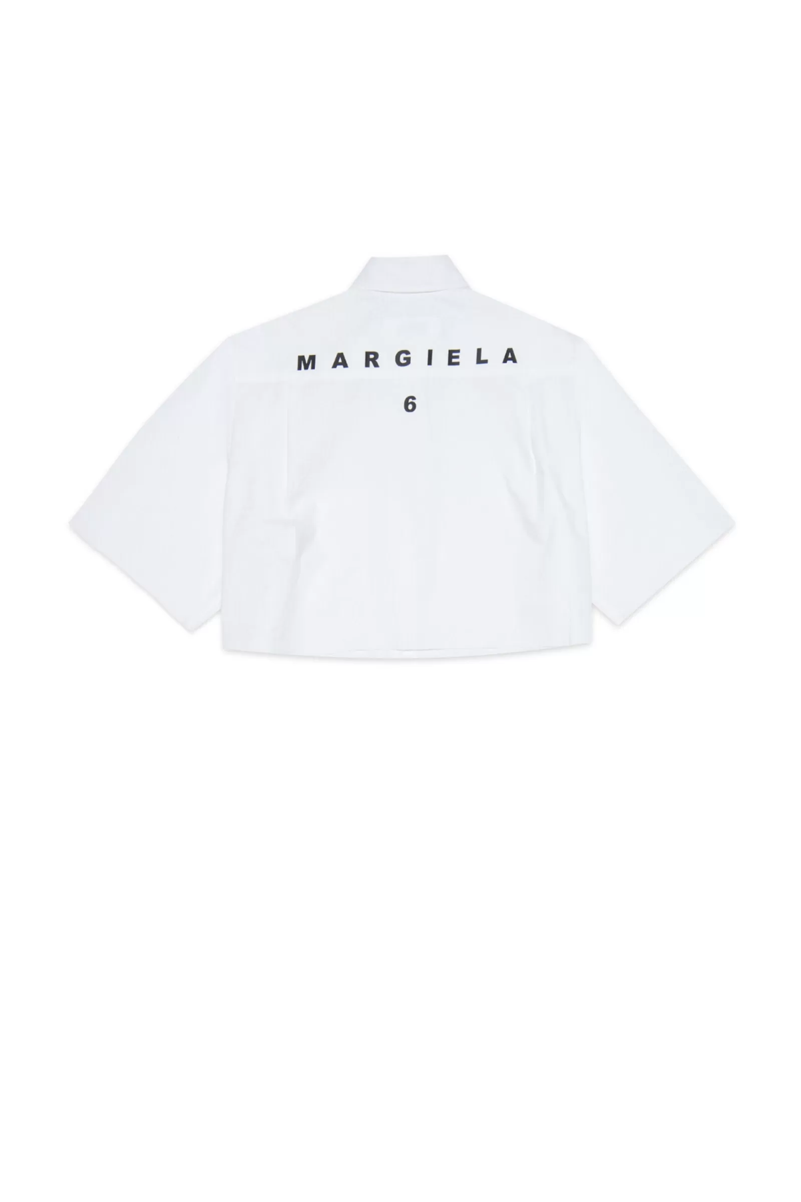 Camicie<MM6 MAISON MARGIELA Camicia Bianca Cropped In Popeline Con Logo Minimal Bianco