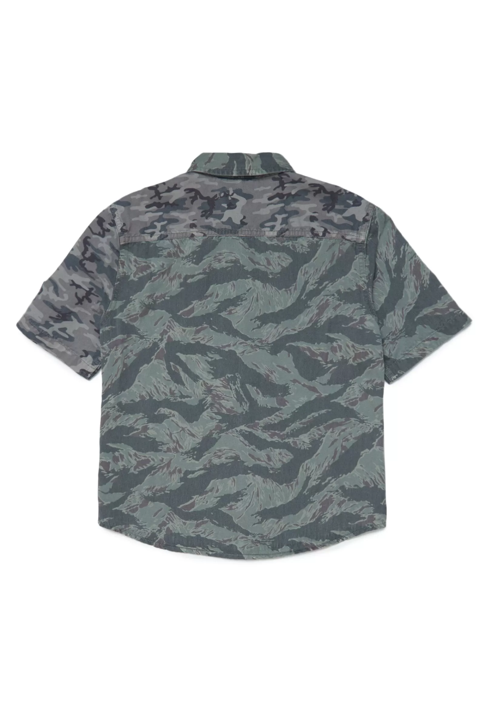 Camicie<DIESEL Camicia Con Taschino In Mix Camouflage Verde Militare Oliva Polvere