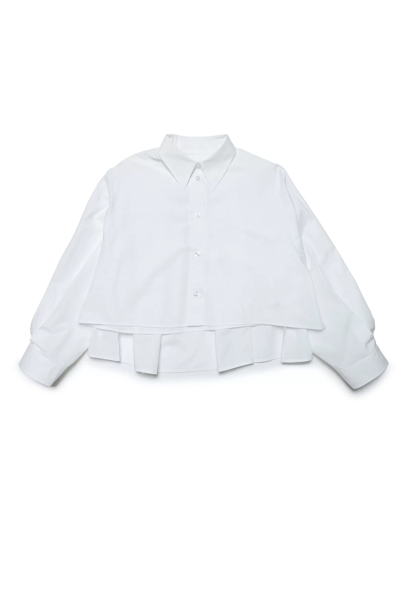 Camicie<MM6 MAISON MARGIELA Camicia Crop In Popeline Con Schiena Plissettata Bianco