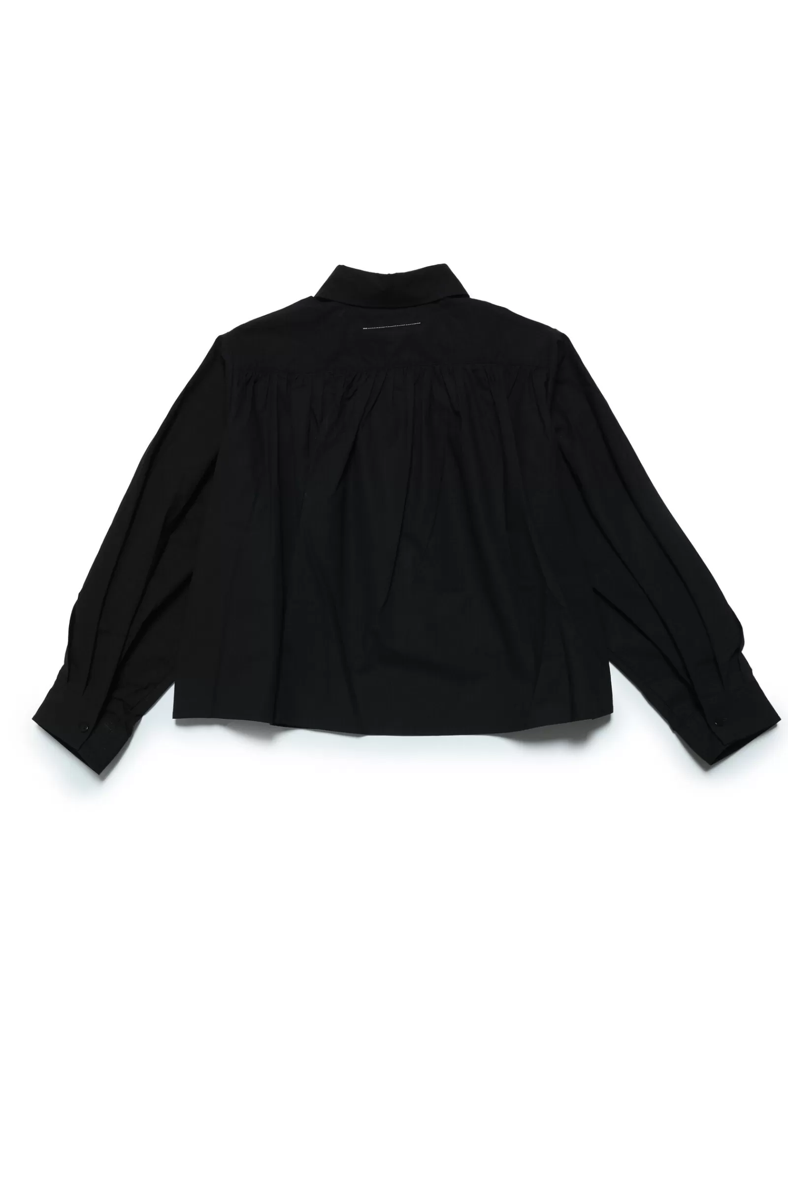 Camicie<MM6 MAISON MARGIELA Camicia Crop In Popeline Con Schiena Plissettata Nero Denim