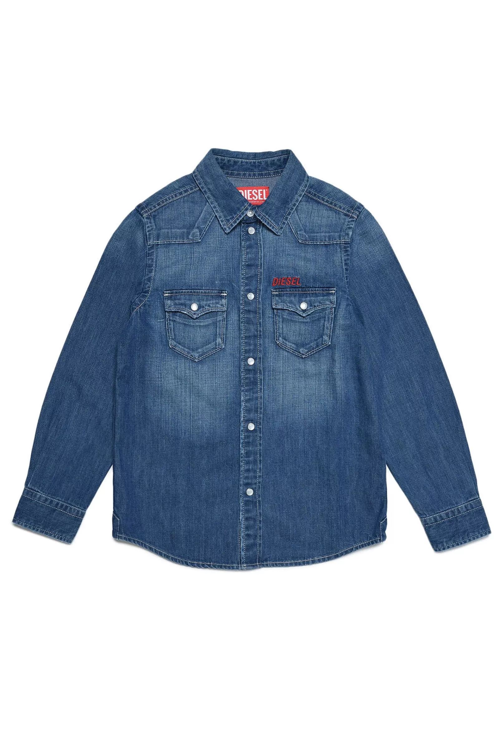 Camicie<DIESEL Camicia In Light Denim Blu Denim