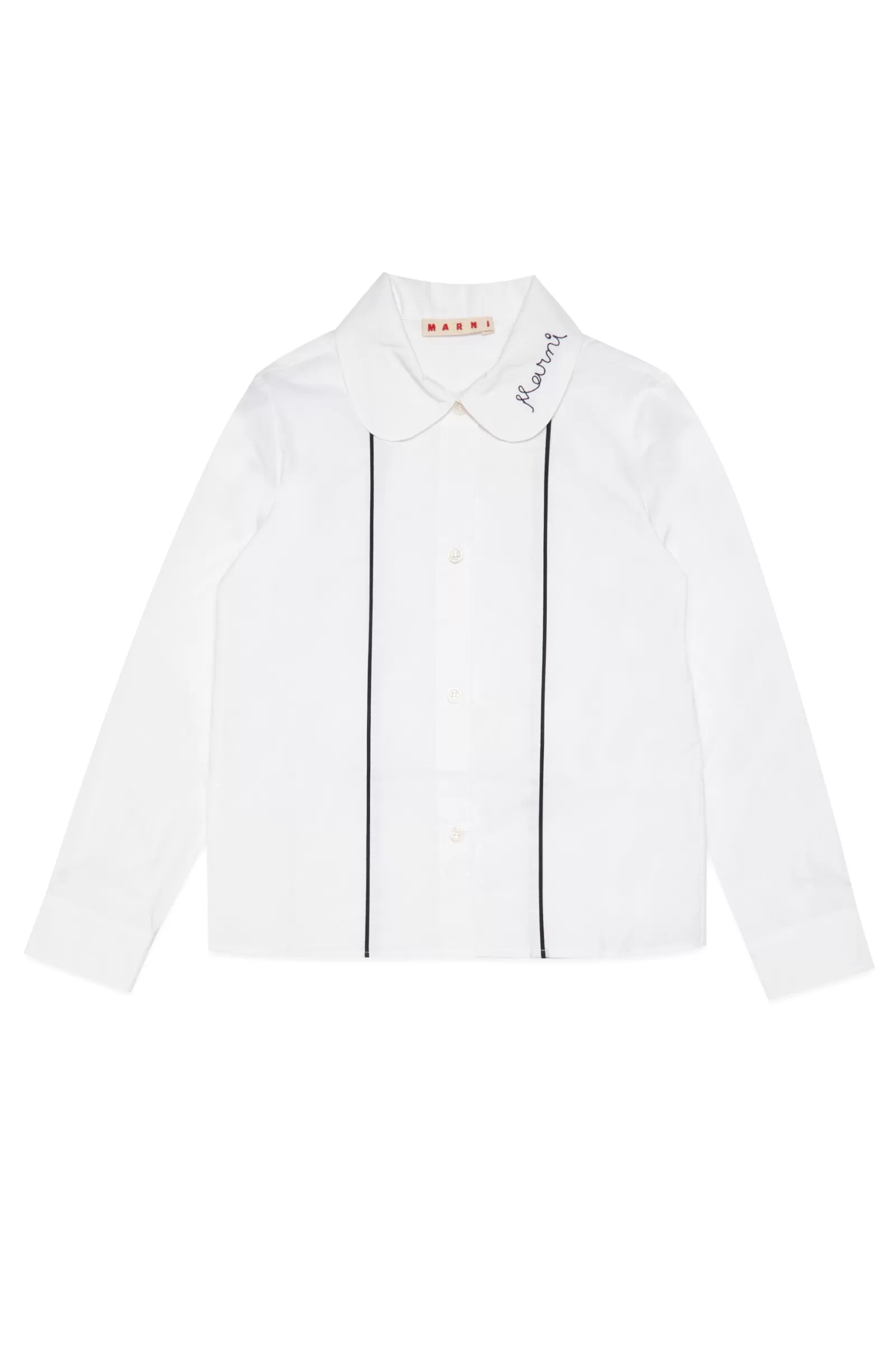 Camicie<MARNI Camicia In Popeline Con Logo Sul Colletto Bianco