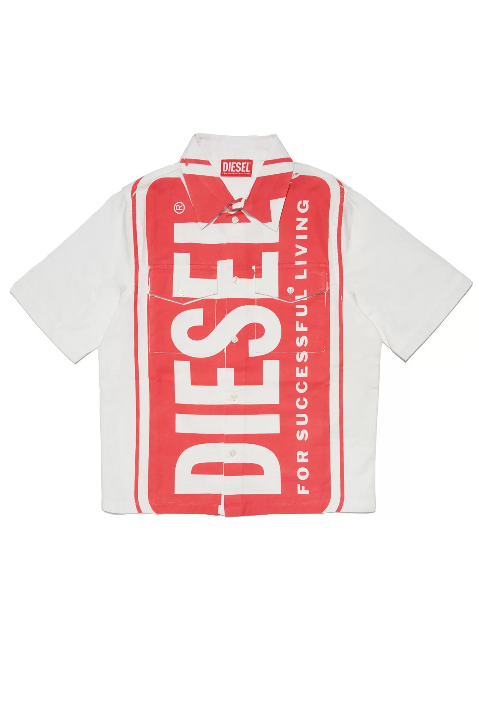 Camicie<DIESEL Camicia In Twill Con Logo Extra-Large Rosso