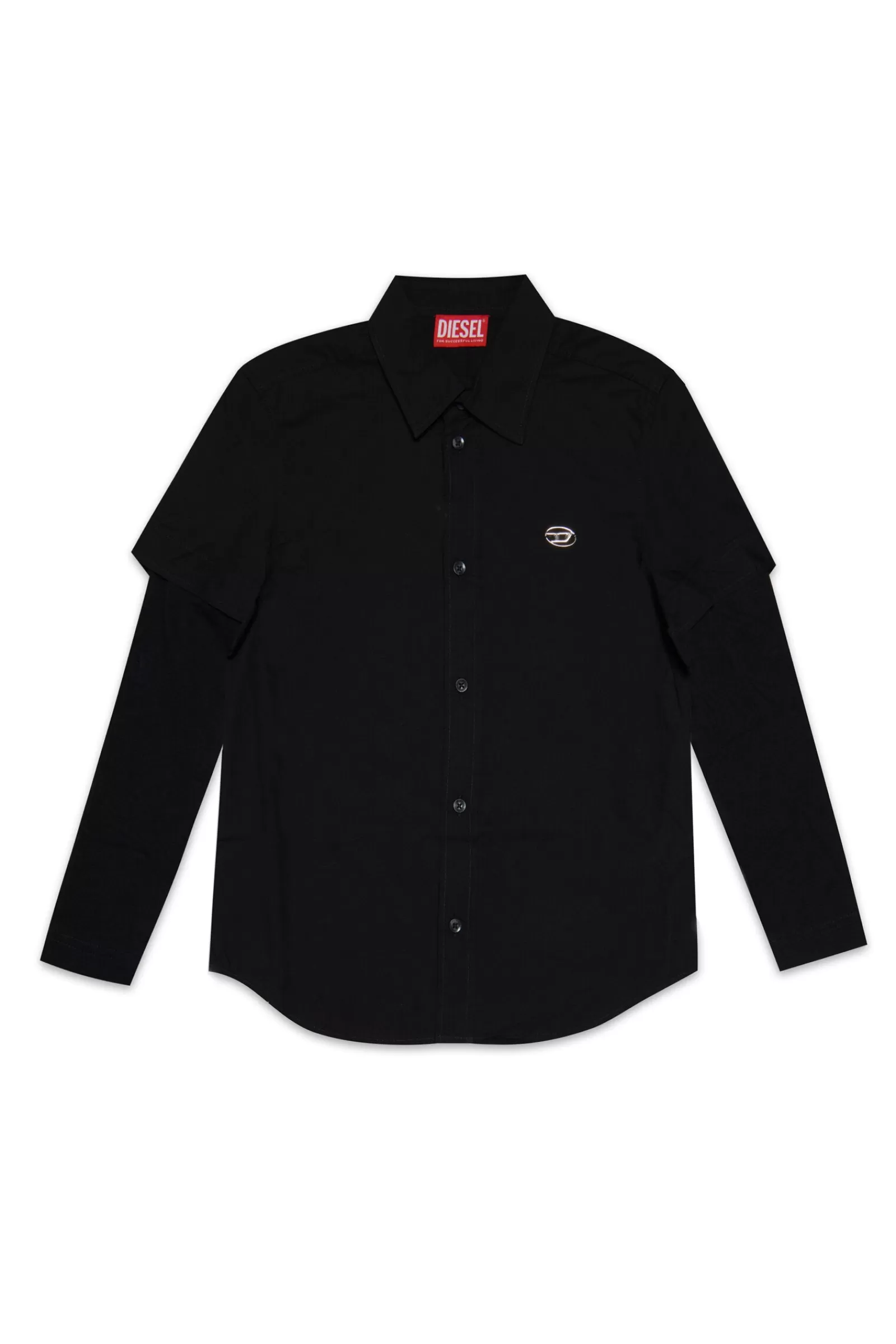 Camicie<DIESEL Camicia Nera Con Maglia A Contrasto Nero