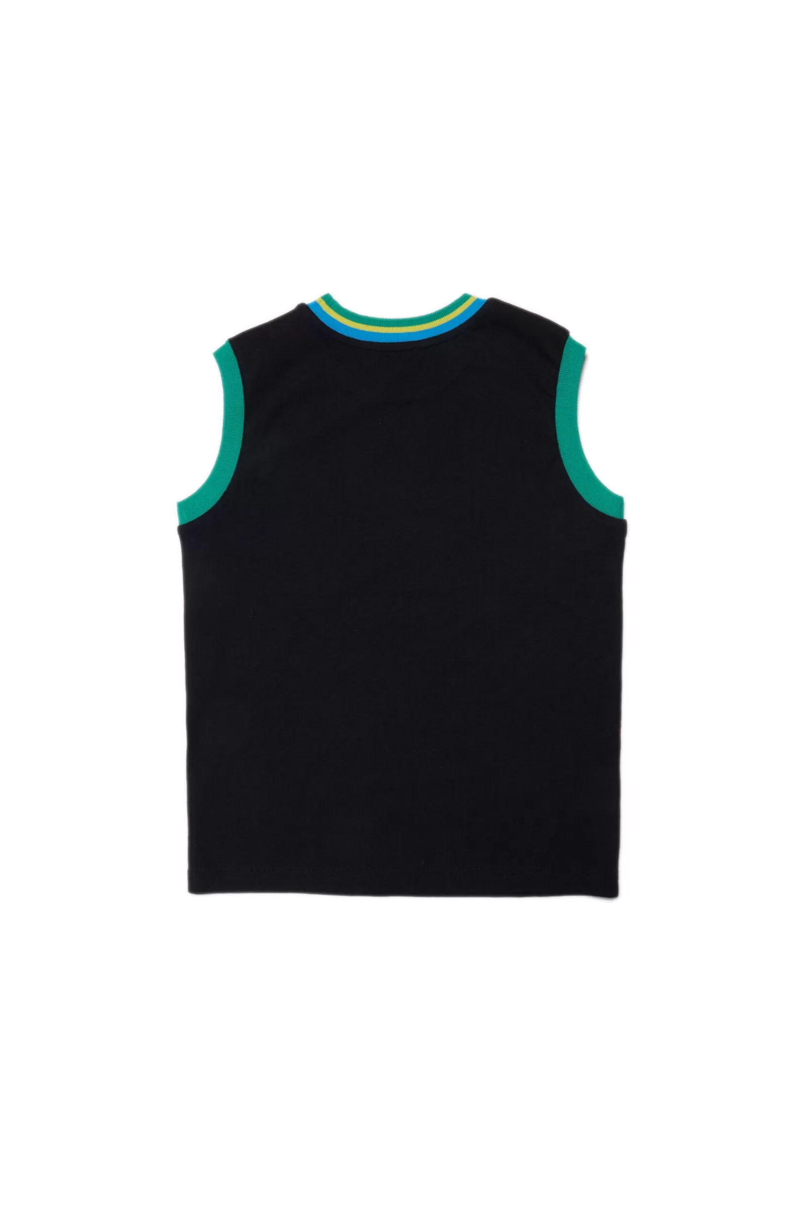 T-Shirt<DIESEL Canotta Basket Nera In Cotone Con Logo Nero