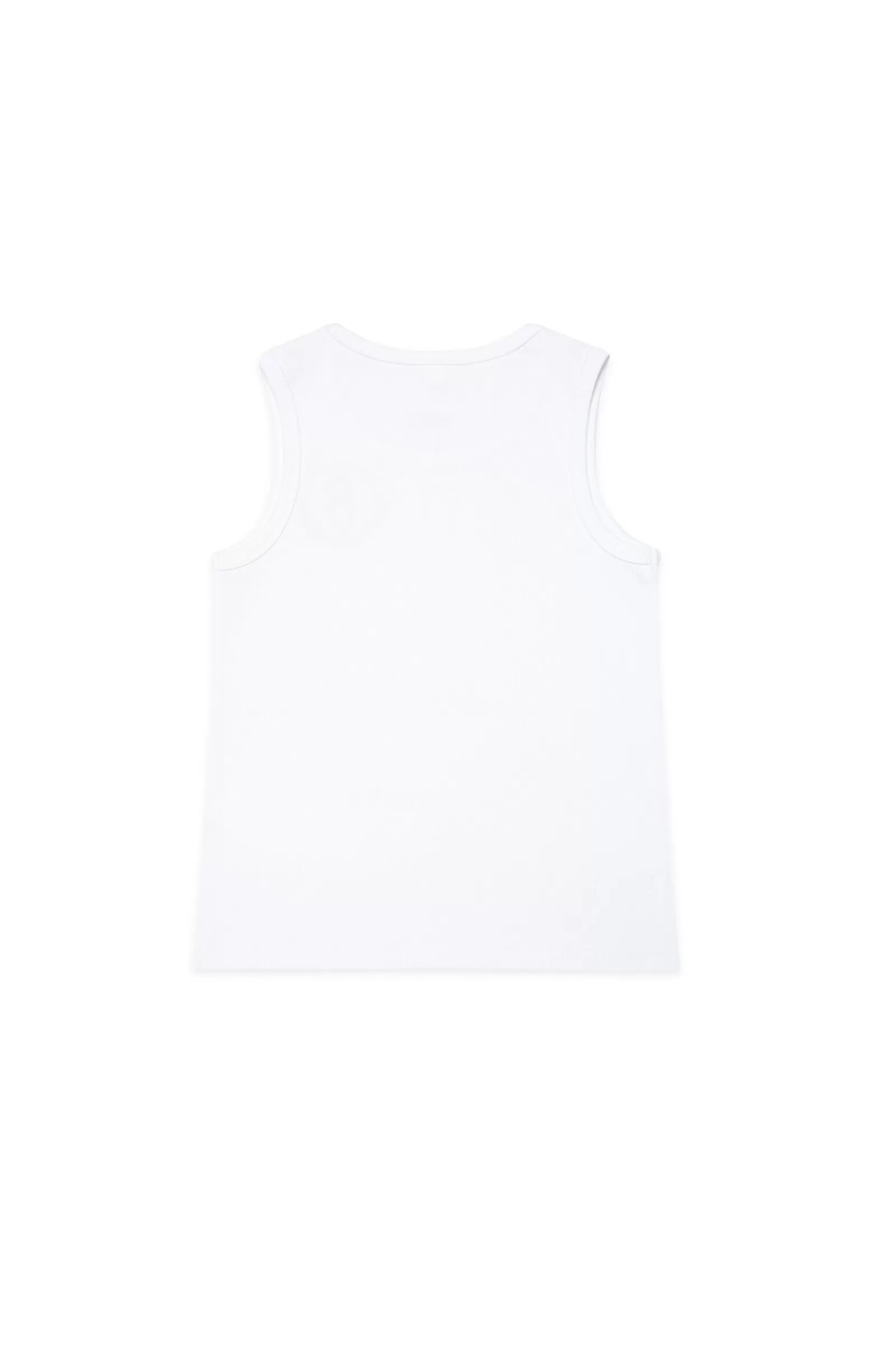 T-Shirt<MM6 MAISON MARGIELA Canotta Bianca A Costine Con Logo 6 Effetto Fluido Bianco