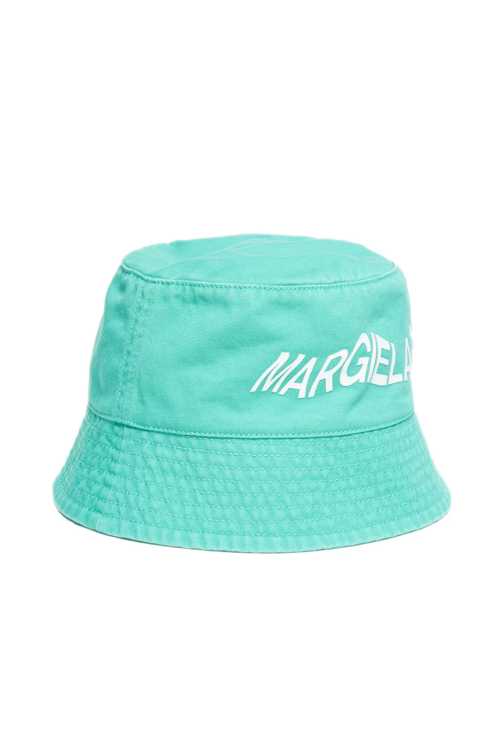 Berretti E Cappelli<MM6 MAISON MARGIELA Cappello Acquamarina Alla Pescatora In Gabardina Con Logo Verde Acquamarina