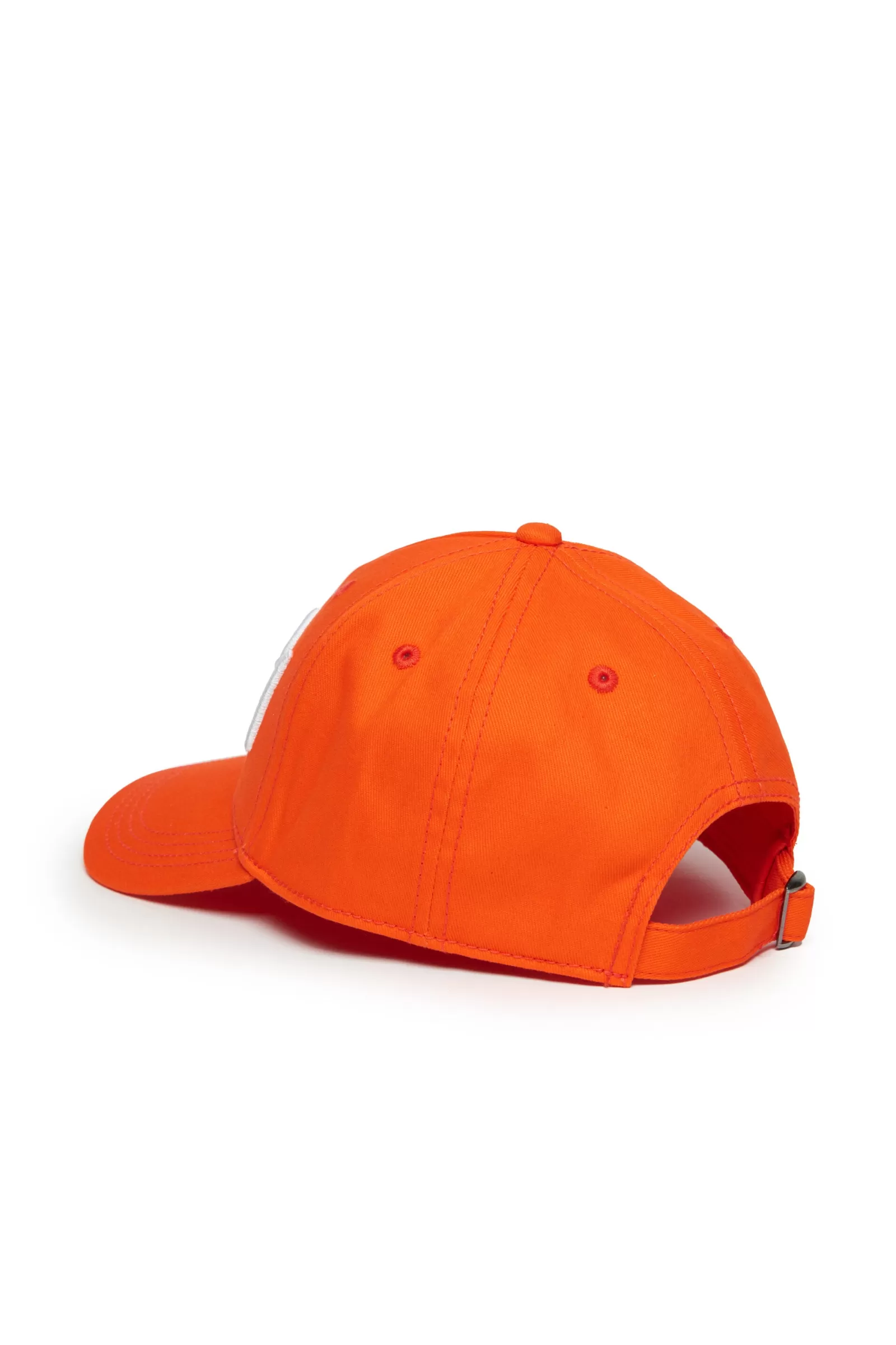 Berretti E Cappelli<N°21 Cappello Da Baseball Arancione Fluo In Gabardina Con Logo Arancione Acceso