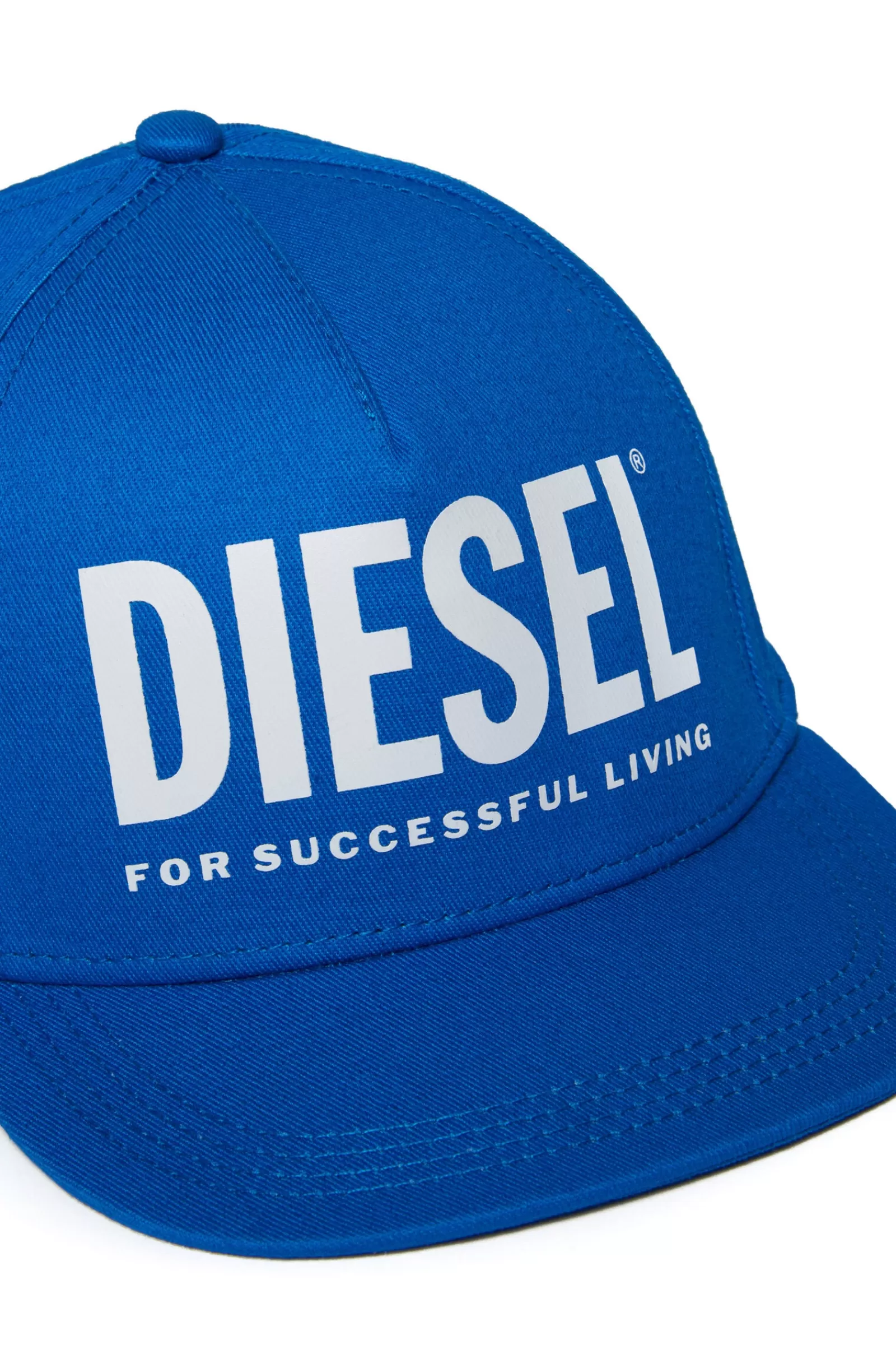 Berretti E Cappelli<DIESEL Cappello Da Baseball Blu In Gabardina Con Logo Blu Principessa