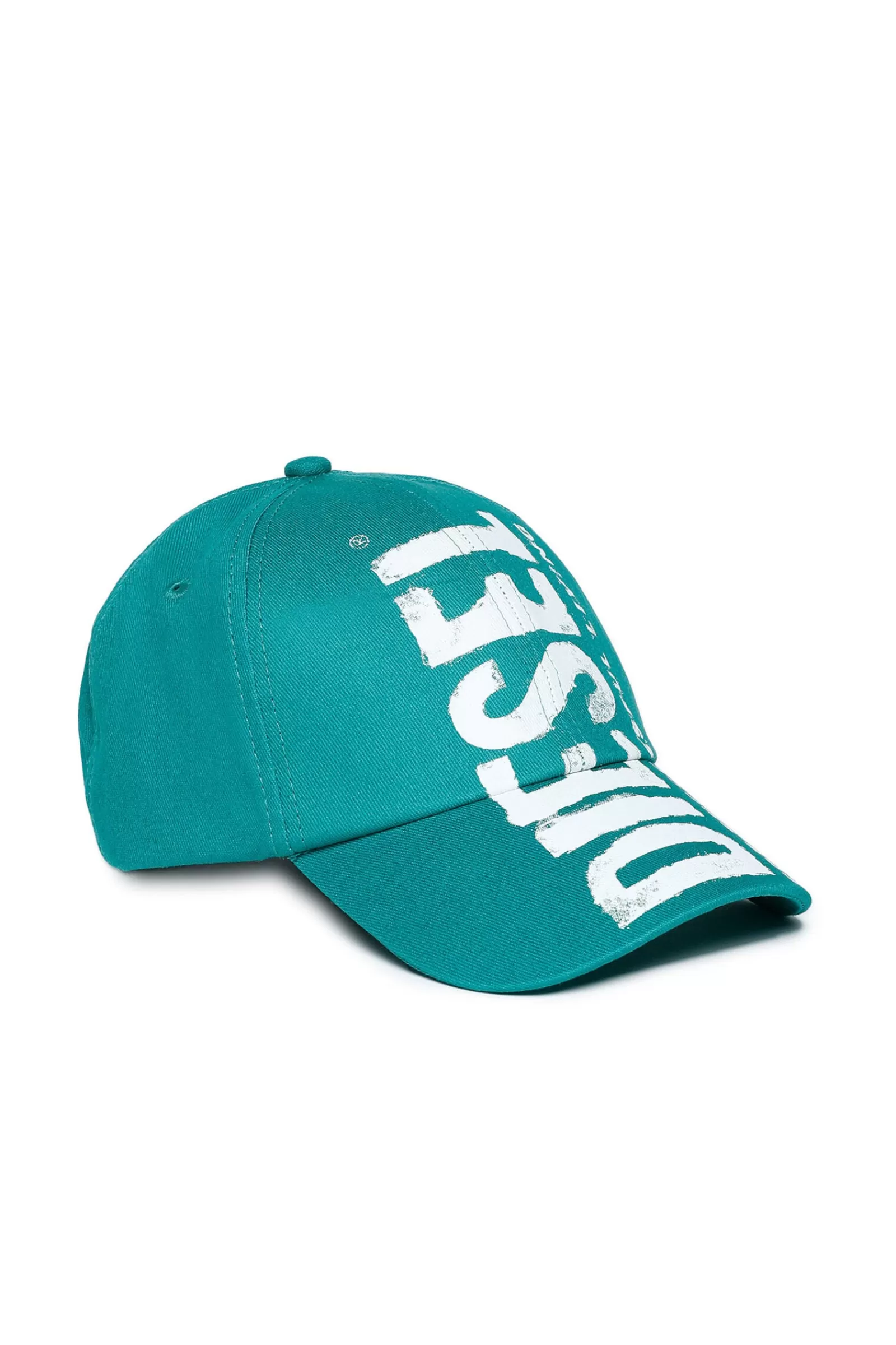 Berretti E Cappelli<DIESEL Cappello Da Baseball In Gabardina Con Logo Effetto Acquarello Verde Bottiglia