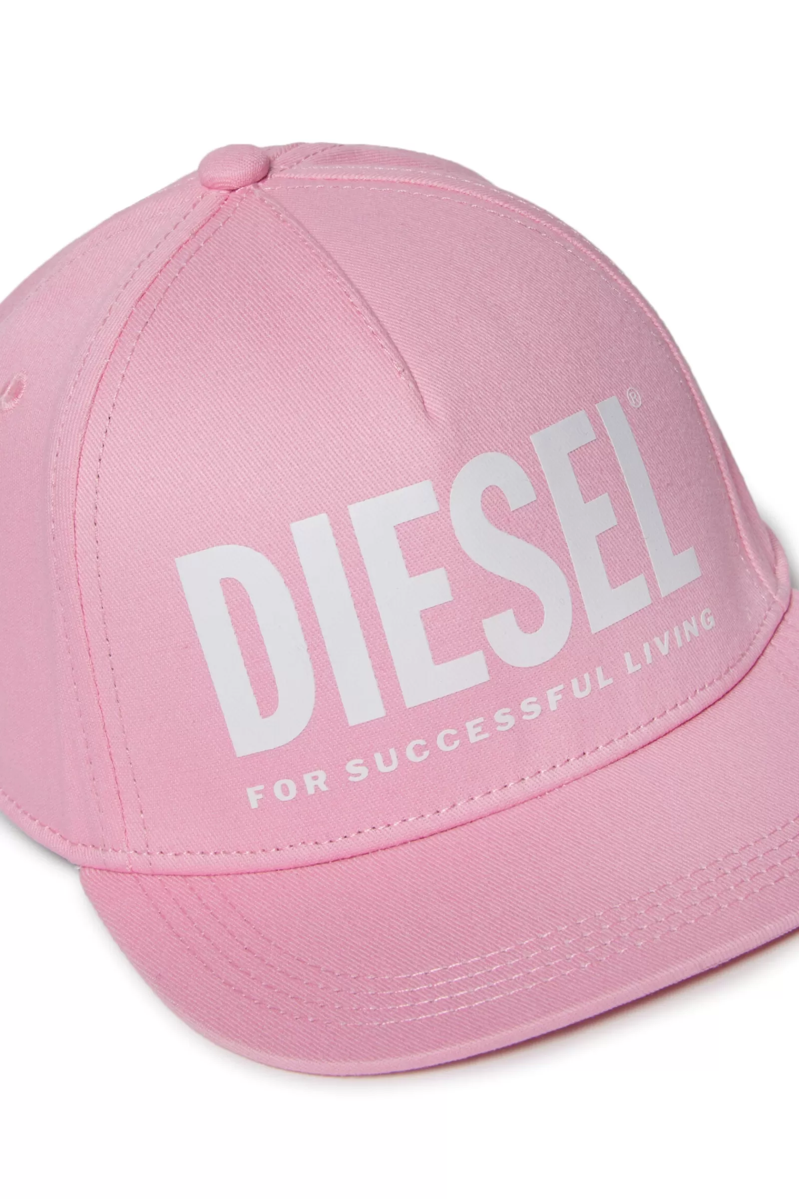 Berretti E Cappelli<DIESEL Cappello Da Baseball Rosa In Gabardina Con Logo Rosa Pastello