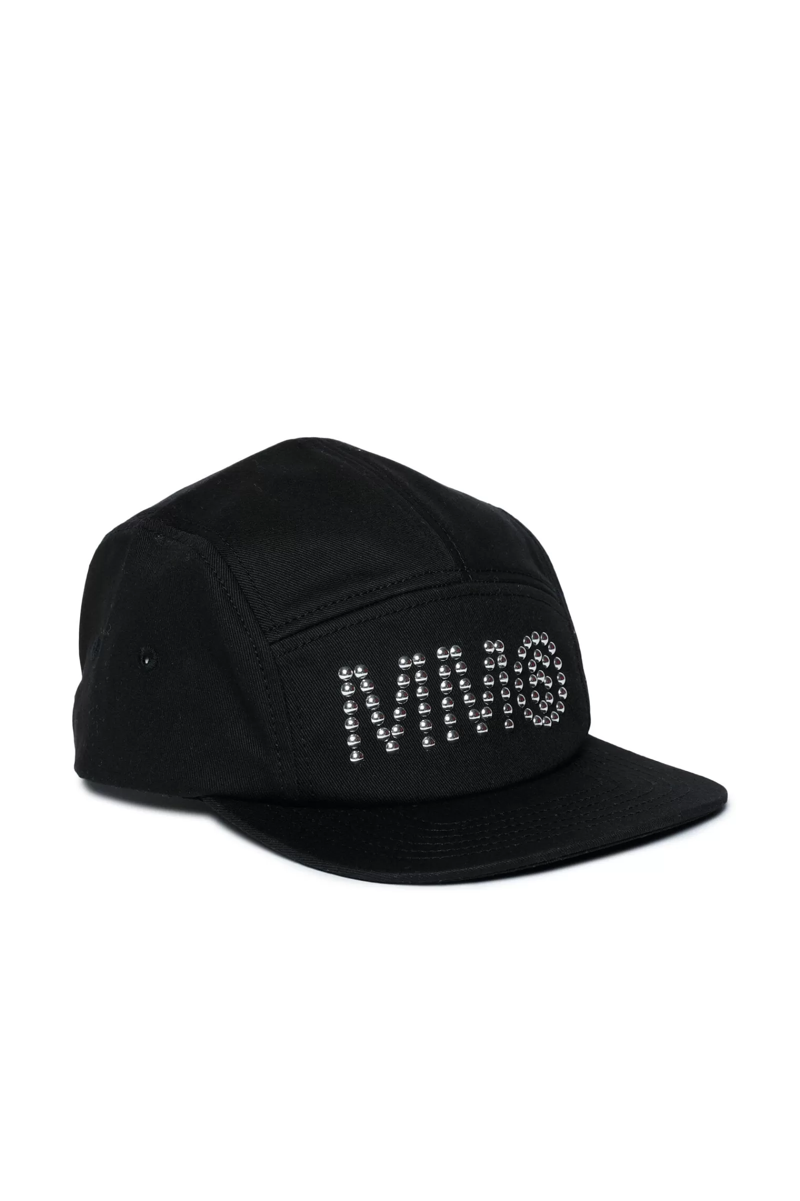 Berretti E Cappelli<MM6 MAISON MARGIELA Cappello Five-Panel In Gabardina Con Logo Borchiato Nero Denim