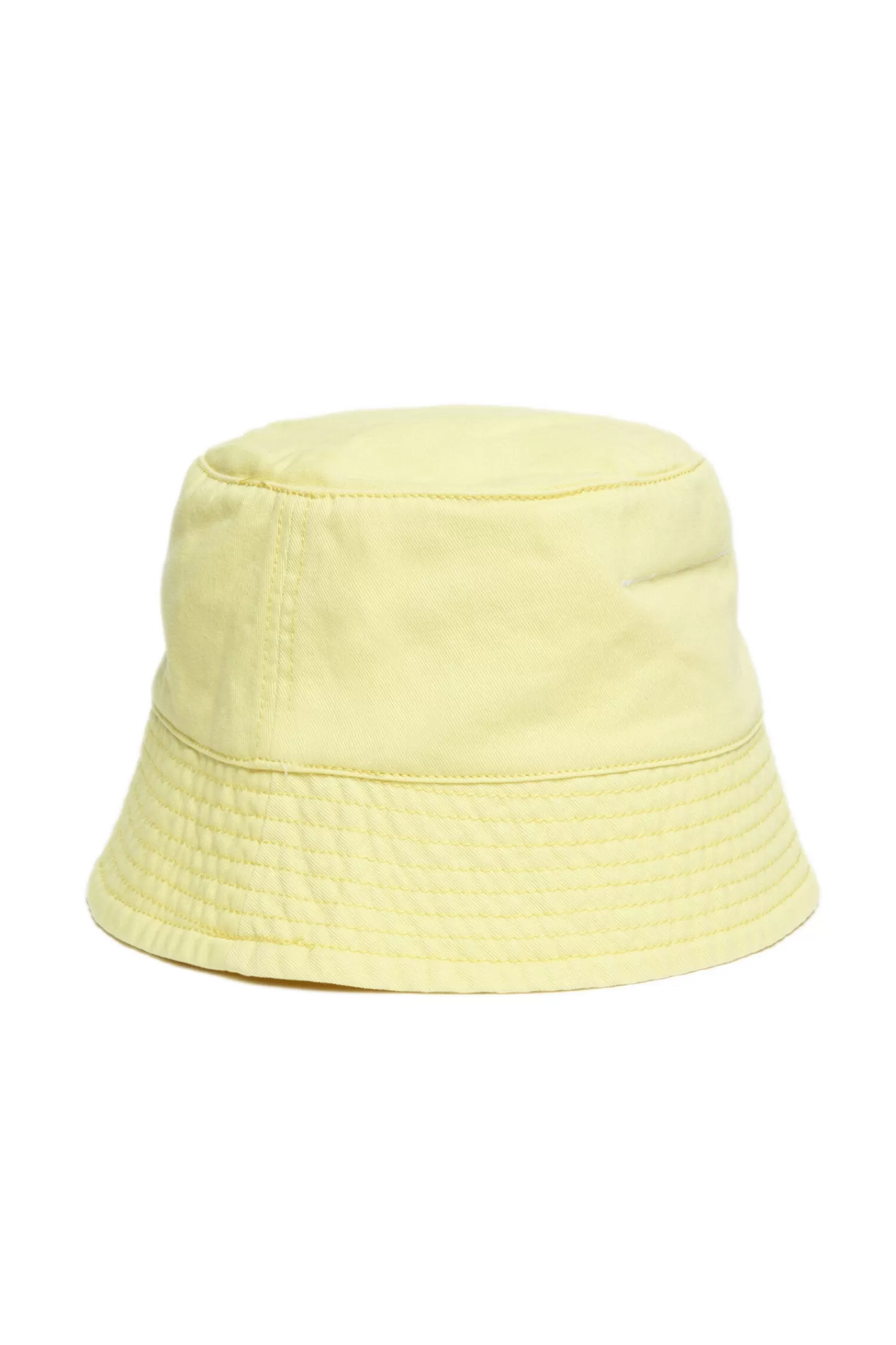 Berretti E Cappelli<MM6 MAISON MARGIELA Cappello Giallo Alla Pescatora In Gabardina Con Logo Giallo Luminoso