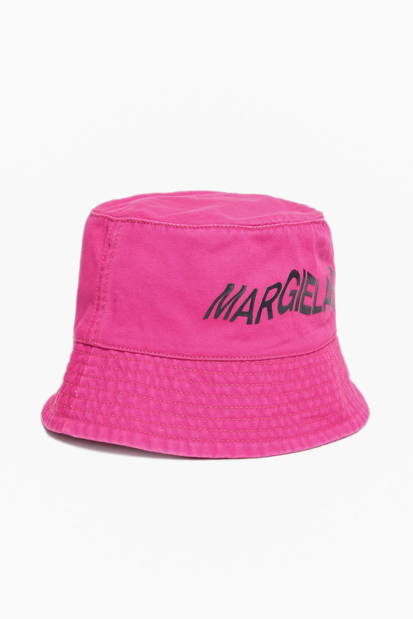 Berretti E Cappelli<MM6 MAISON MARGIELA Cappello Rosa Alla Pescatora In Gabardina Con Logo Rosa Acceso