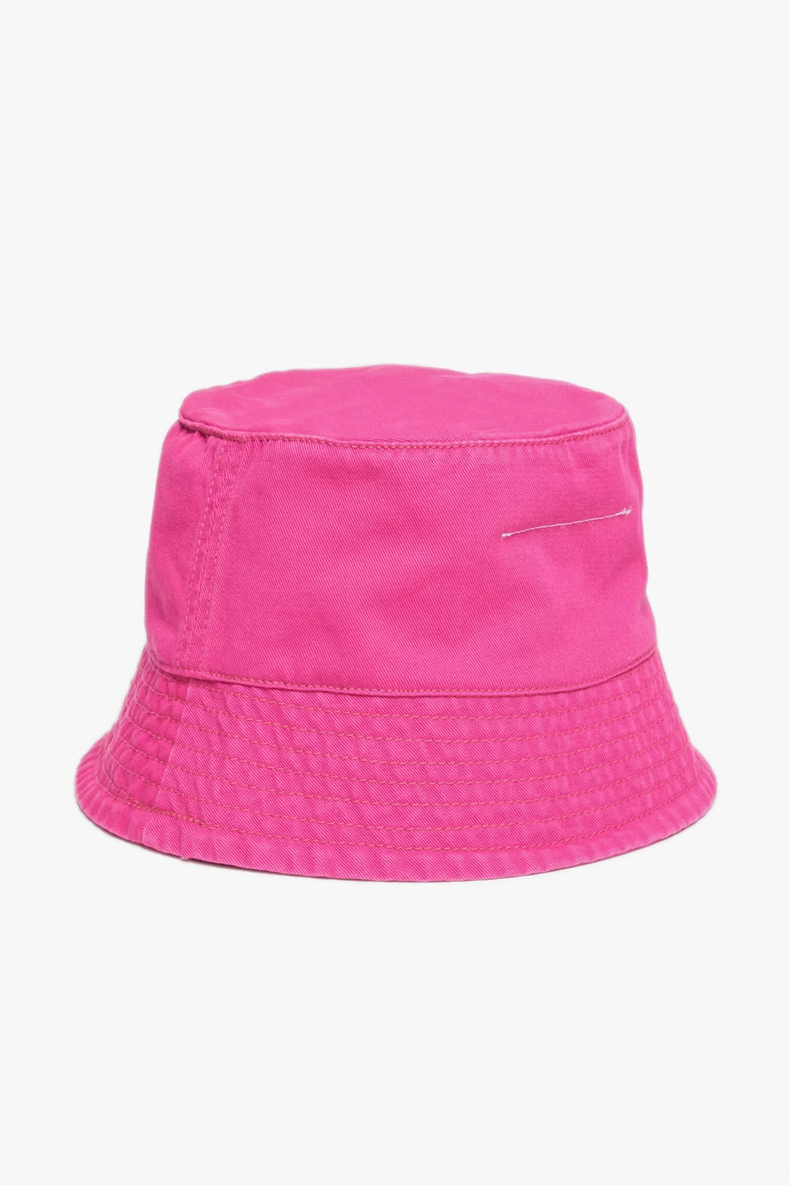 Berretti E Cappelli<MM6 MAISON MARGIELA Cappello Rosa Alla Pescatora In Gabardina Con Logo Rosa Acceso