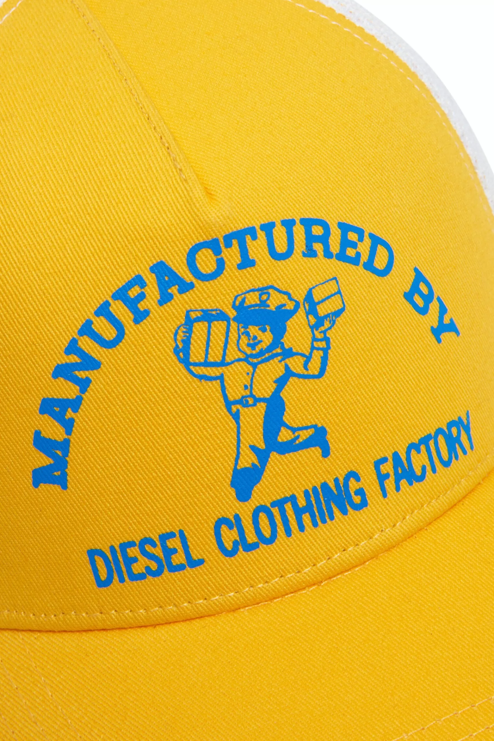 Berretti E Cappelli<DIESEL Cappello Trucker Giallo In Gabardina Con Scritta Oro