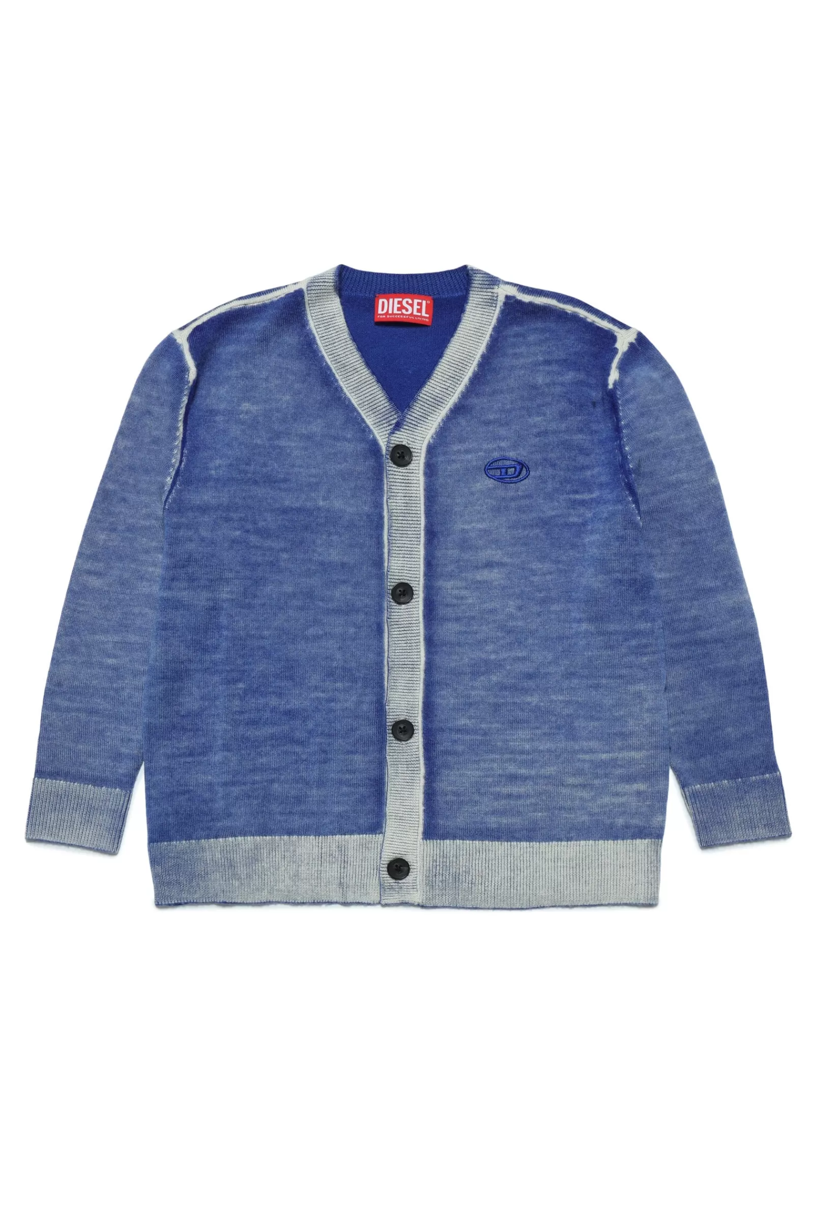 Maglieria<DIESEL Cardigan In Lana Merino Con Effetto Delave Surf The Web